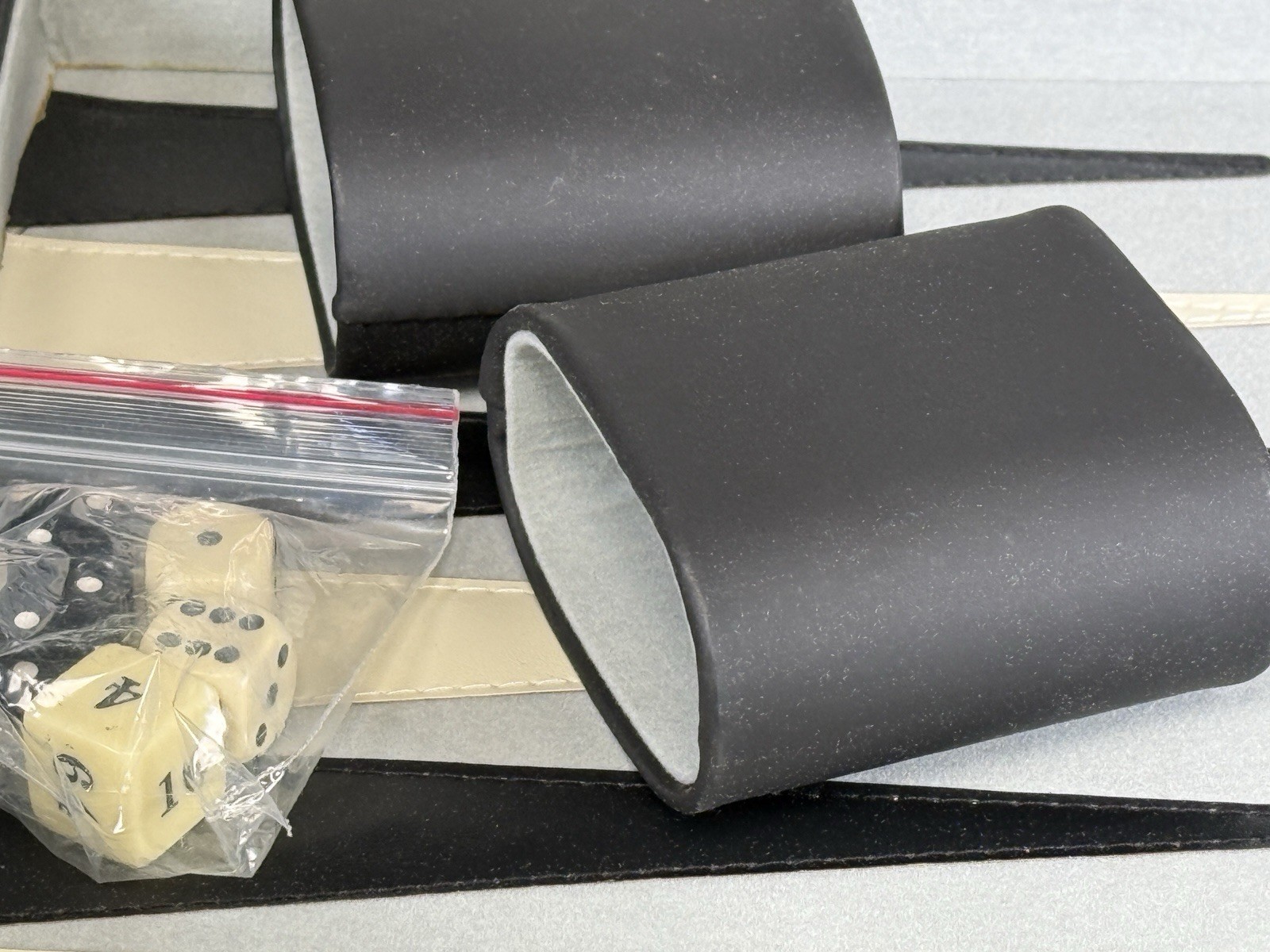 WE Games Gray/Black Leatherette Backgammon Set 11 X 18” Closed