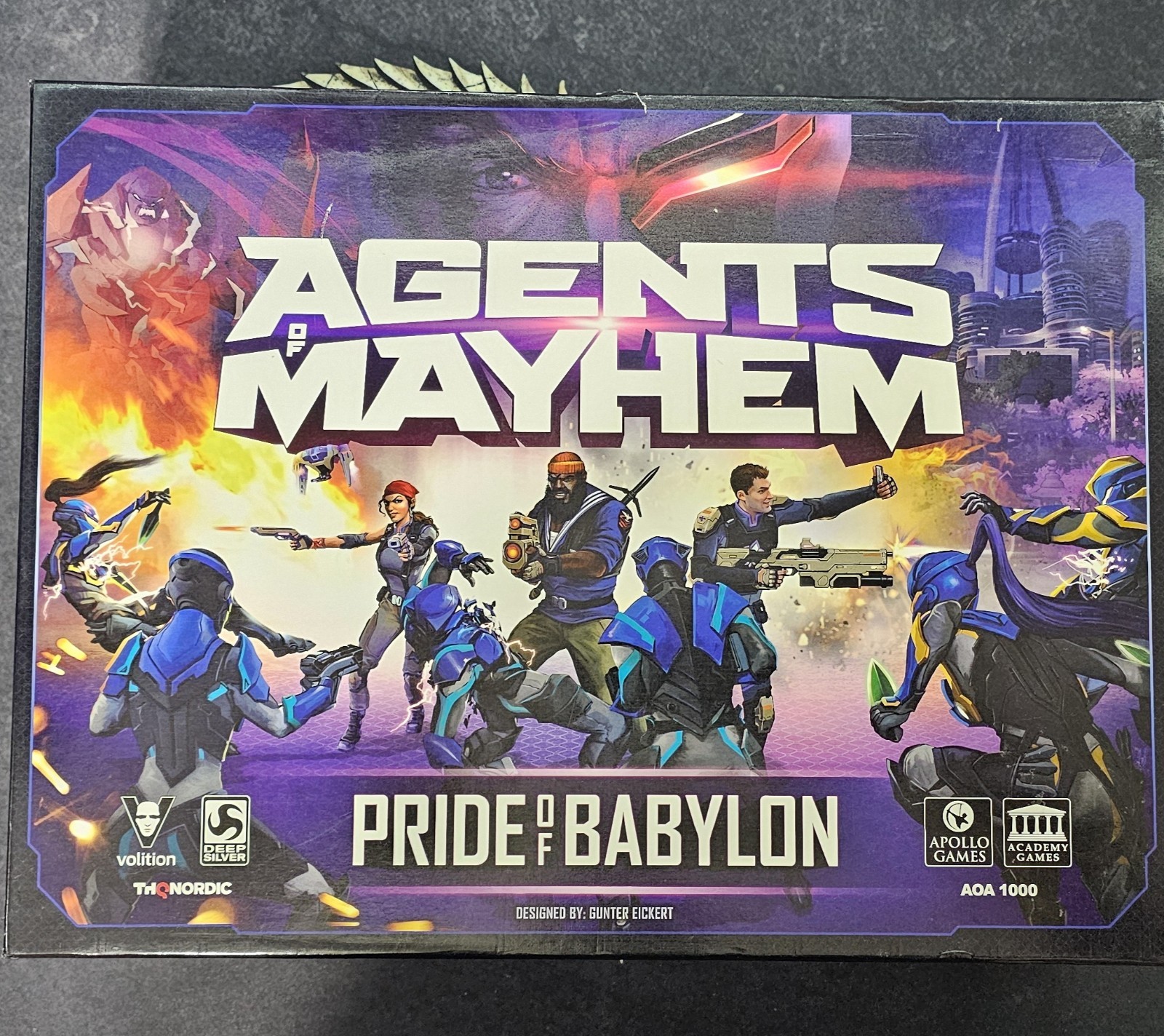 Agents of Mayhem Board Game + 6 Expansion Packs
