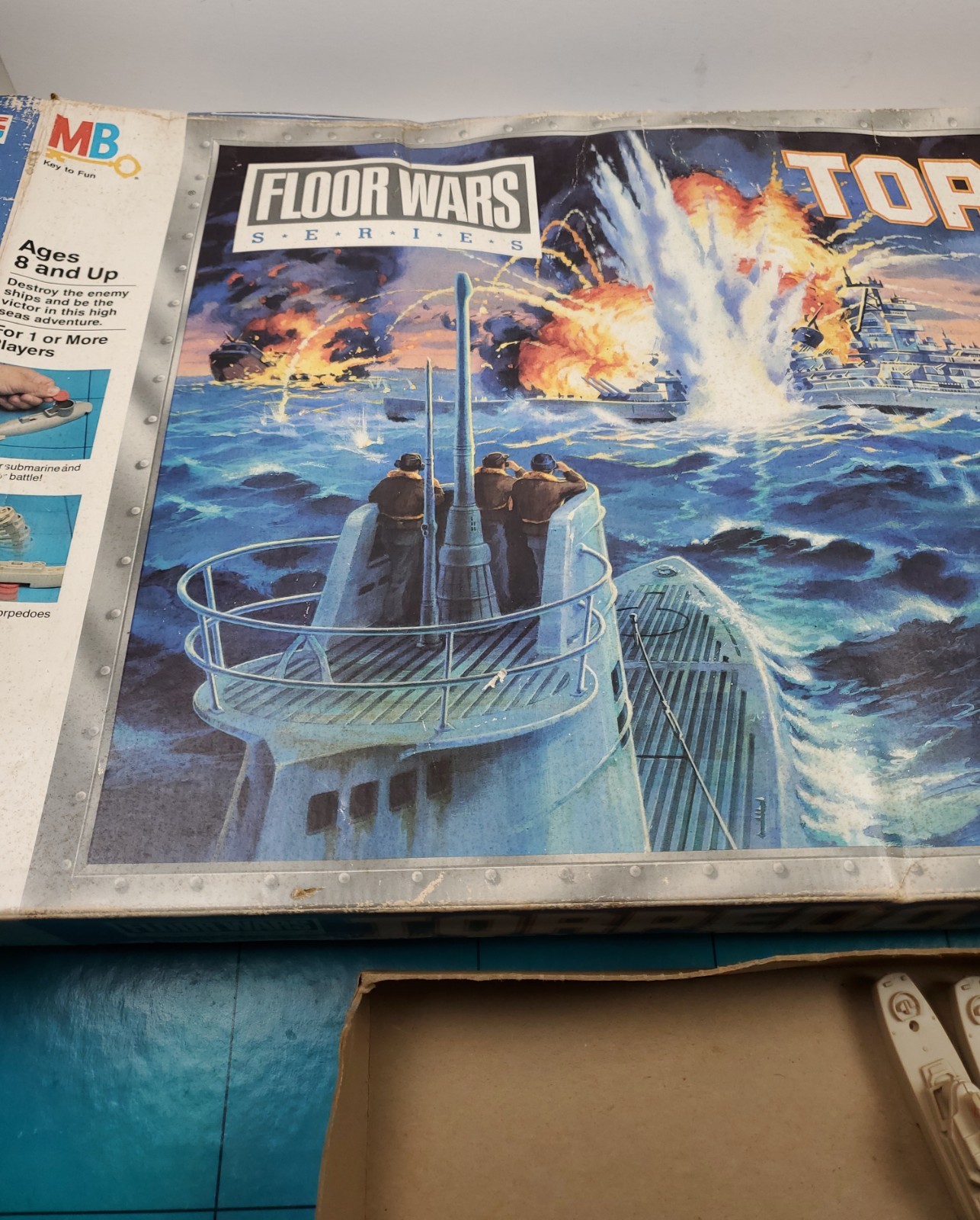 Torpedo Run Board Game Floor Wars Complete Milton Bradley 1986 G+