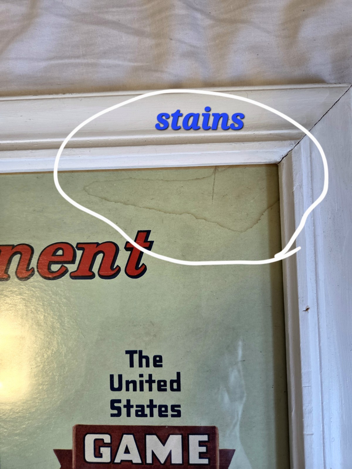 Vintage Framed Board Game Box Lid “Across The Continent ” Train Gaming Decor