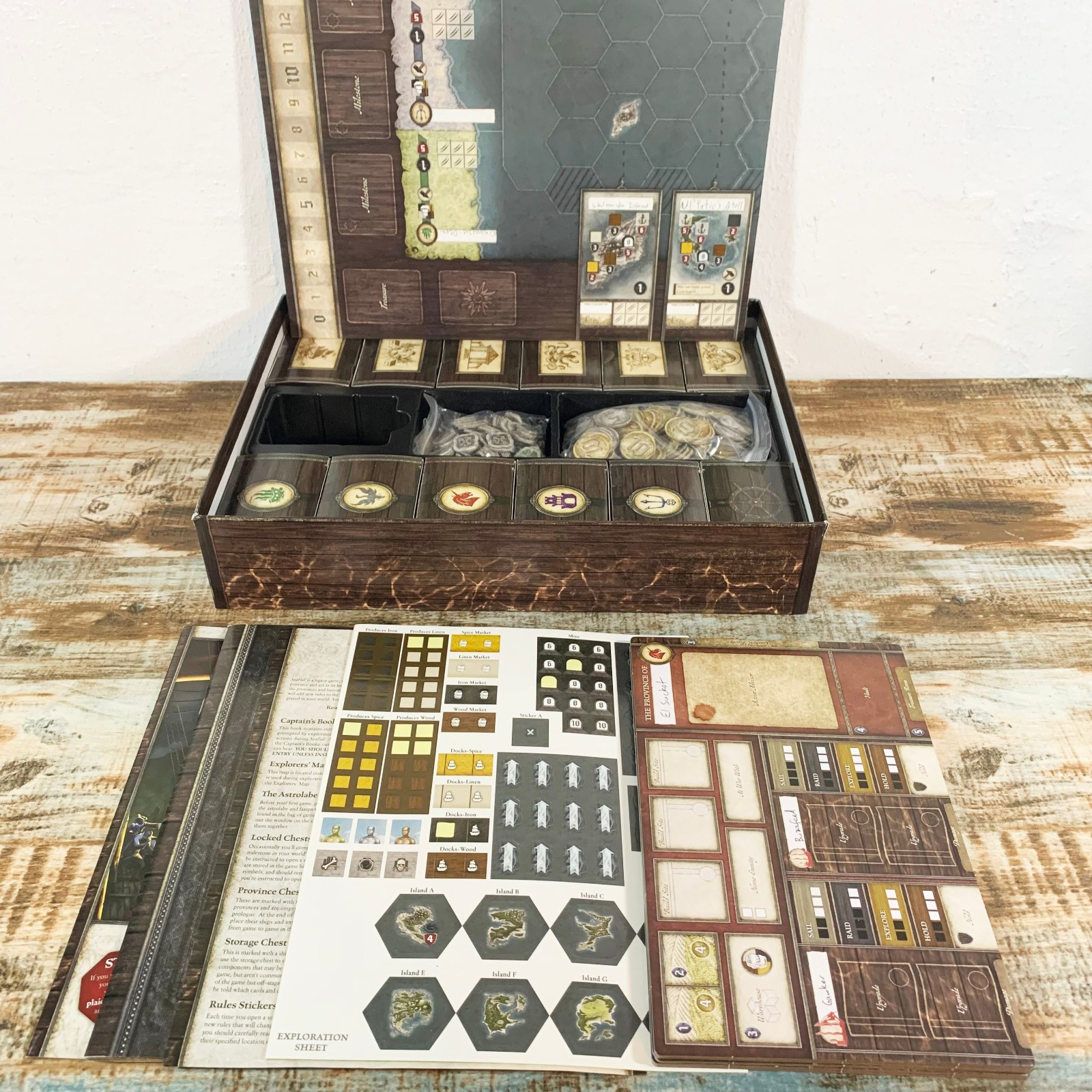 SEAFALL Legacy Board Game – Barely Played, 100% Complete – Plaid Hat Games