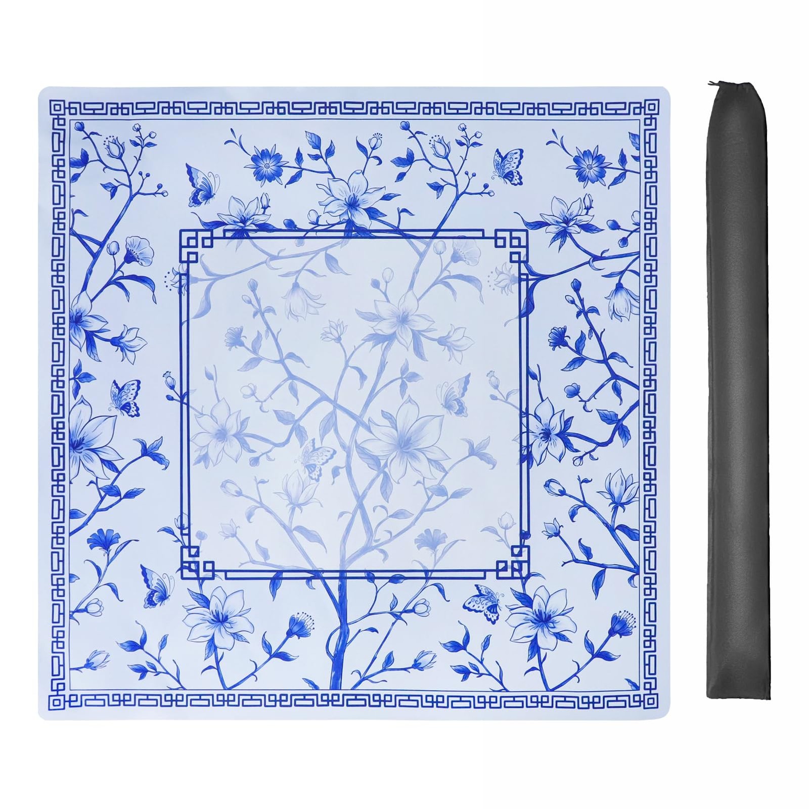 Jongyance Large Blue Printed Mahjong Mat 31.5 x x 0.08 inches,