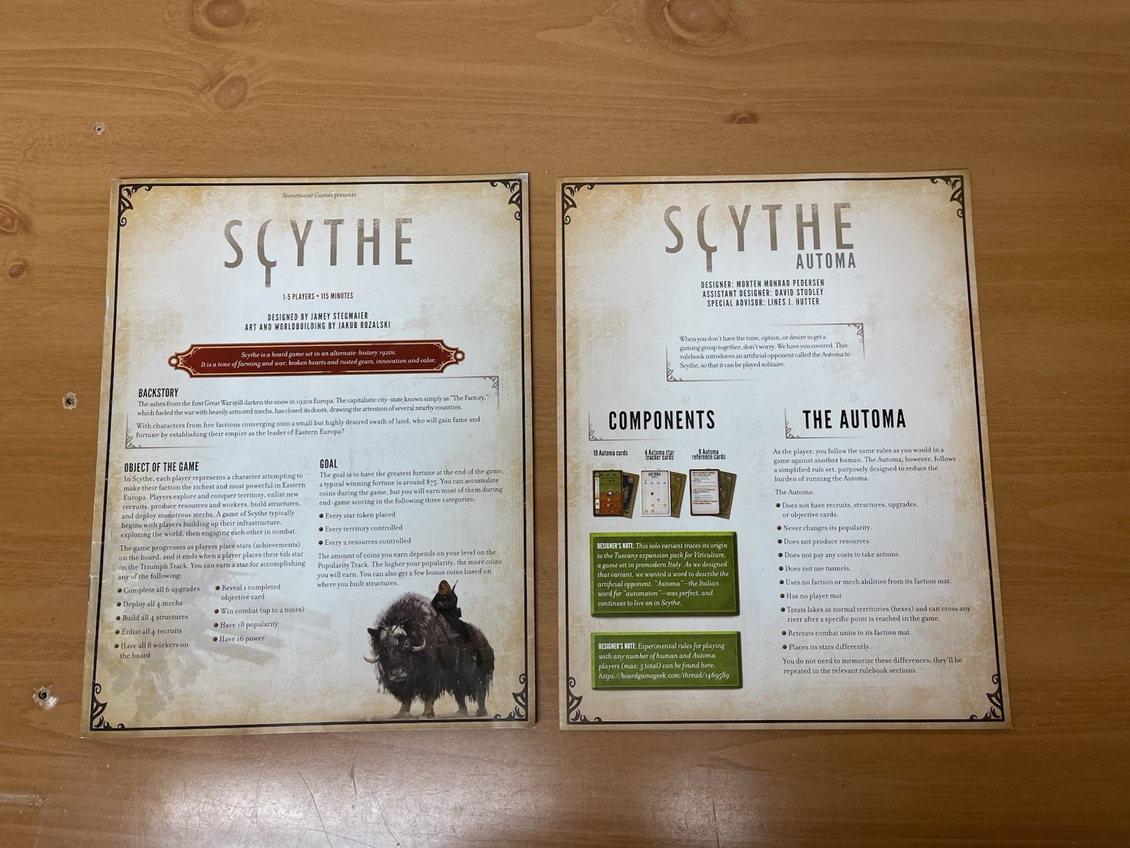 Scythe Collector’s Edition Board Game – Stonemaier Games – 100% Complete EUC