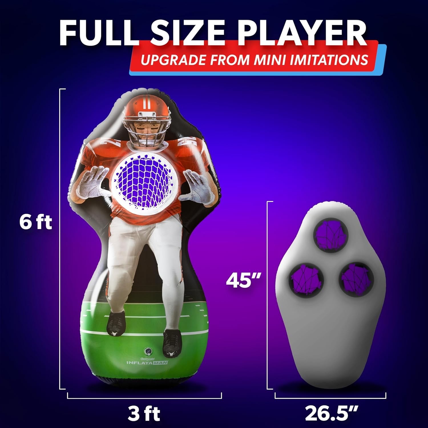 Inflataman Football Challenge: Inflatable Touchdown Toss Game for 1-4 Players
