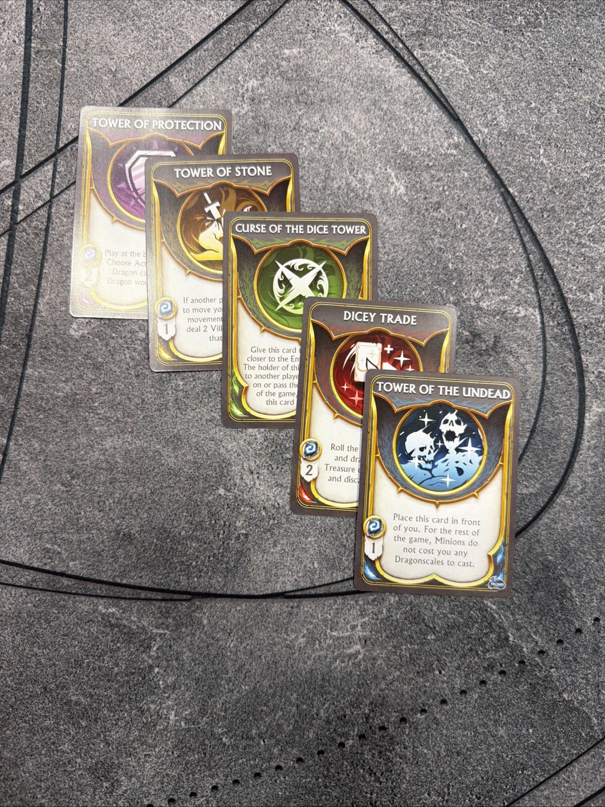 Dragonscales Board Game +Dice Tower Promo Cards Arcane Wonders Richard Launius