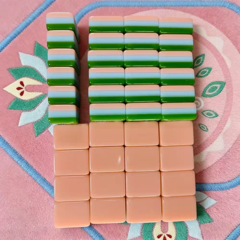 160 hand-painted oil painting style American mahjong tiles, 3 layers of acrylic.