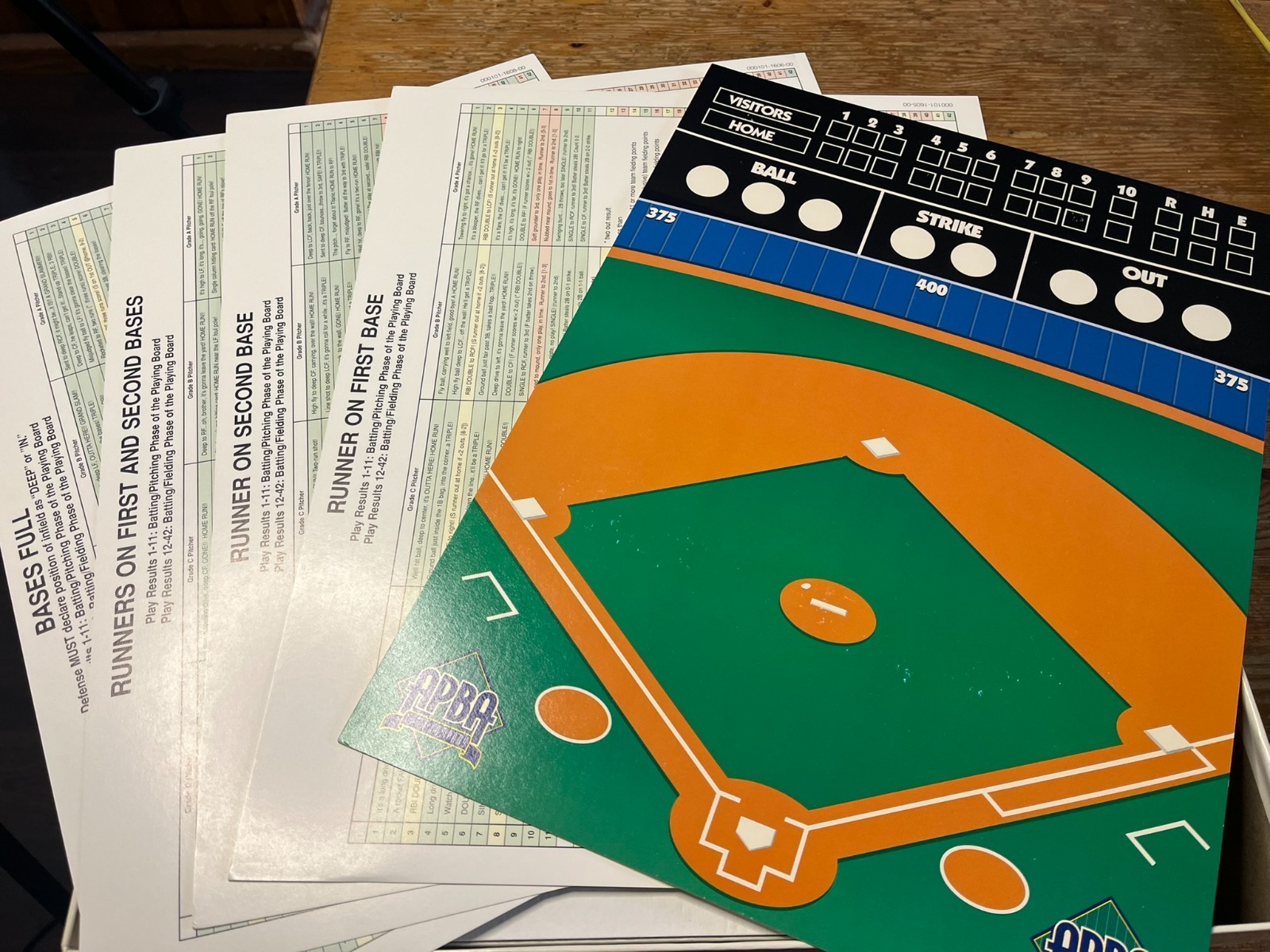 1996 APBA Pro Baseball Game Vintage MLB Fantasy Statistics Board Game Dice