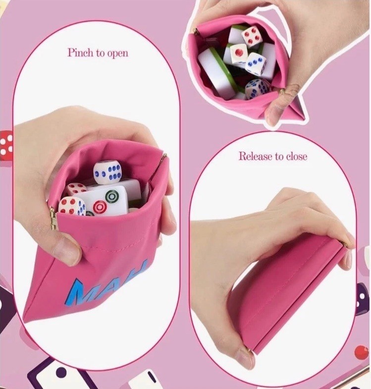 Sunnymove® American Mahjong Dice Bag Squeeze Pouch Mahjong Coins Money WITH DICE