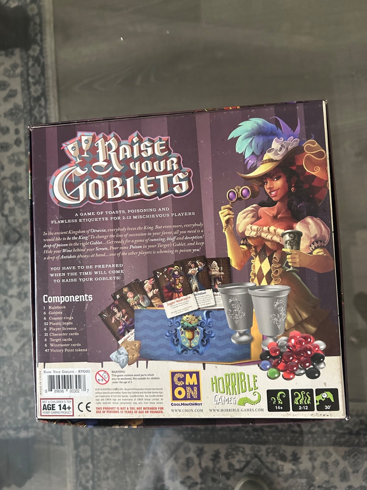 2016 CMON Horrible Games Raise Your Goblets Board Game COMPLETE
