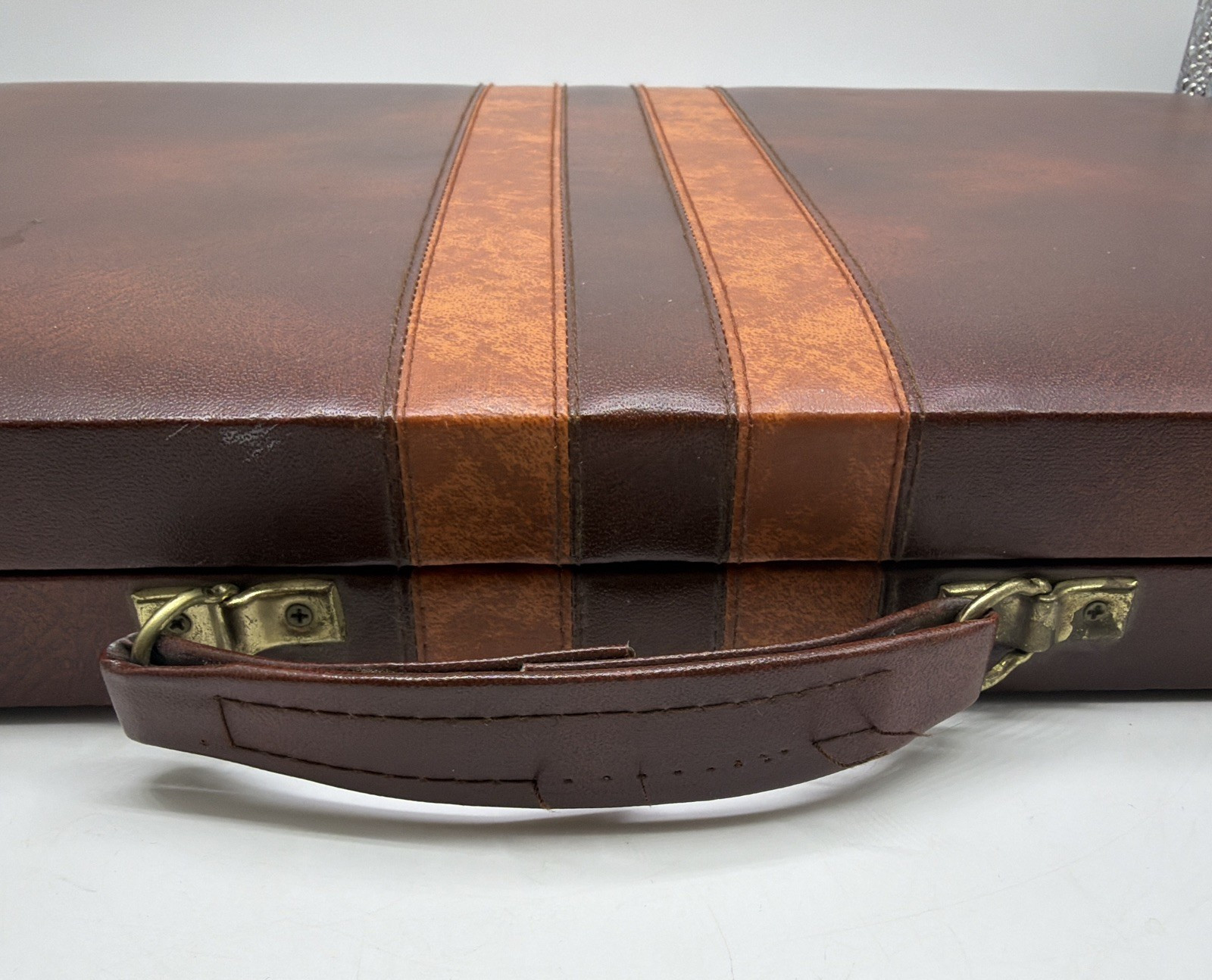 Vtg Pierre Cardin Backgammon Set Brown Swirl & Cream Pieces 1 3/8” Complete
