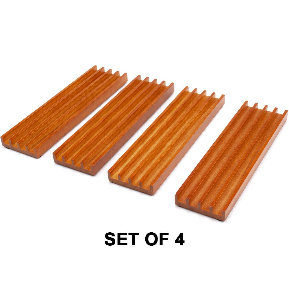 Wooden Domino Racks/Trays/Holders for Mexican Train Dominoes Games (Set of 4)