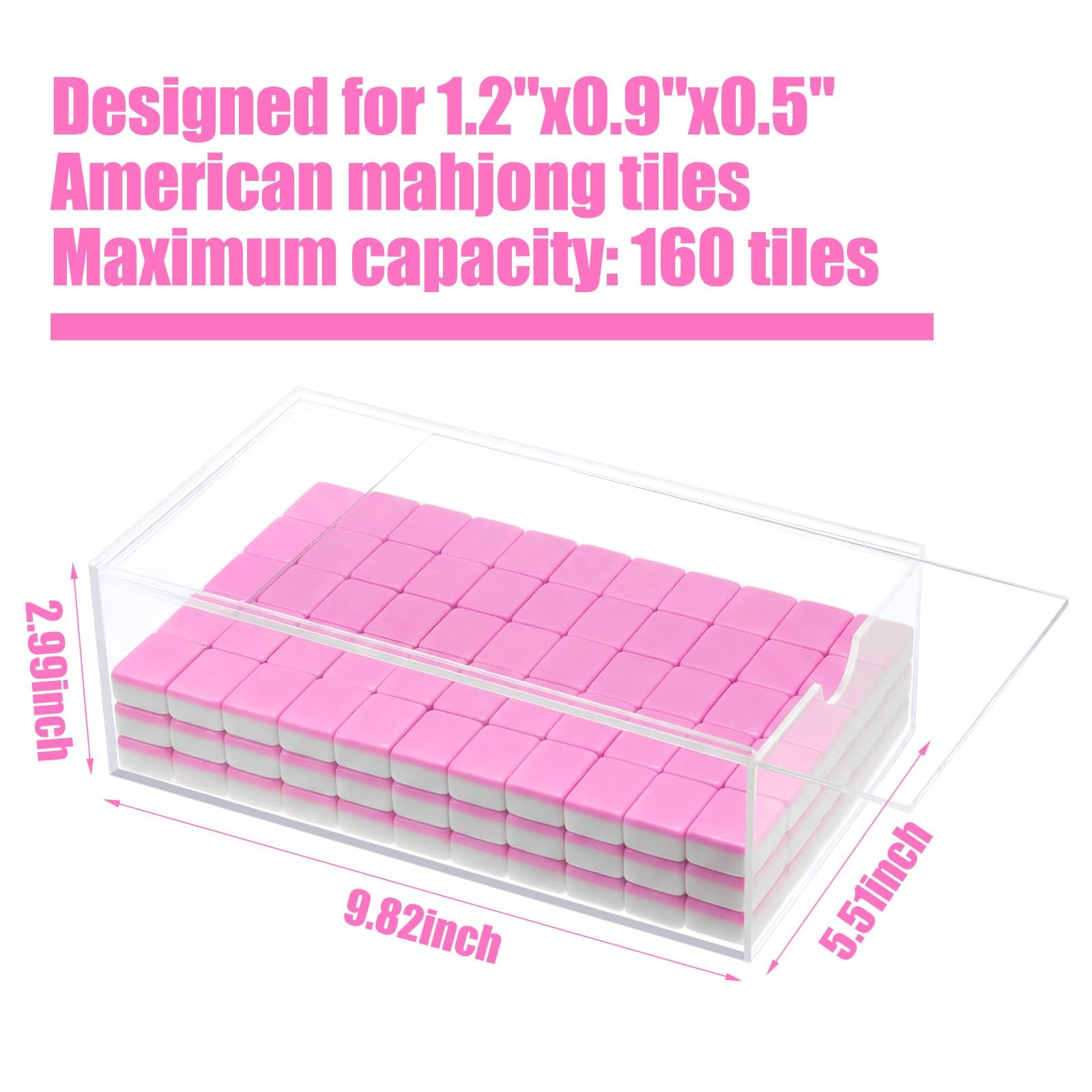 Soulchen 160 Pink Kaleidoscope American Mahjong Tile Set with Acrylic Storage…