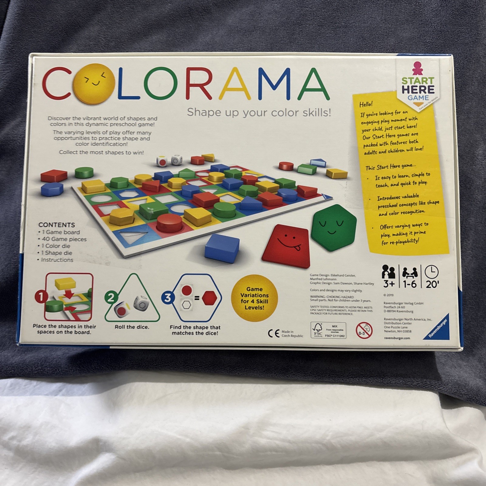 Ravensburger Colorama game 3 Years+ Shape Up Your Color Skills Kids 1-6 20’