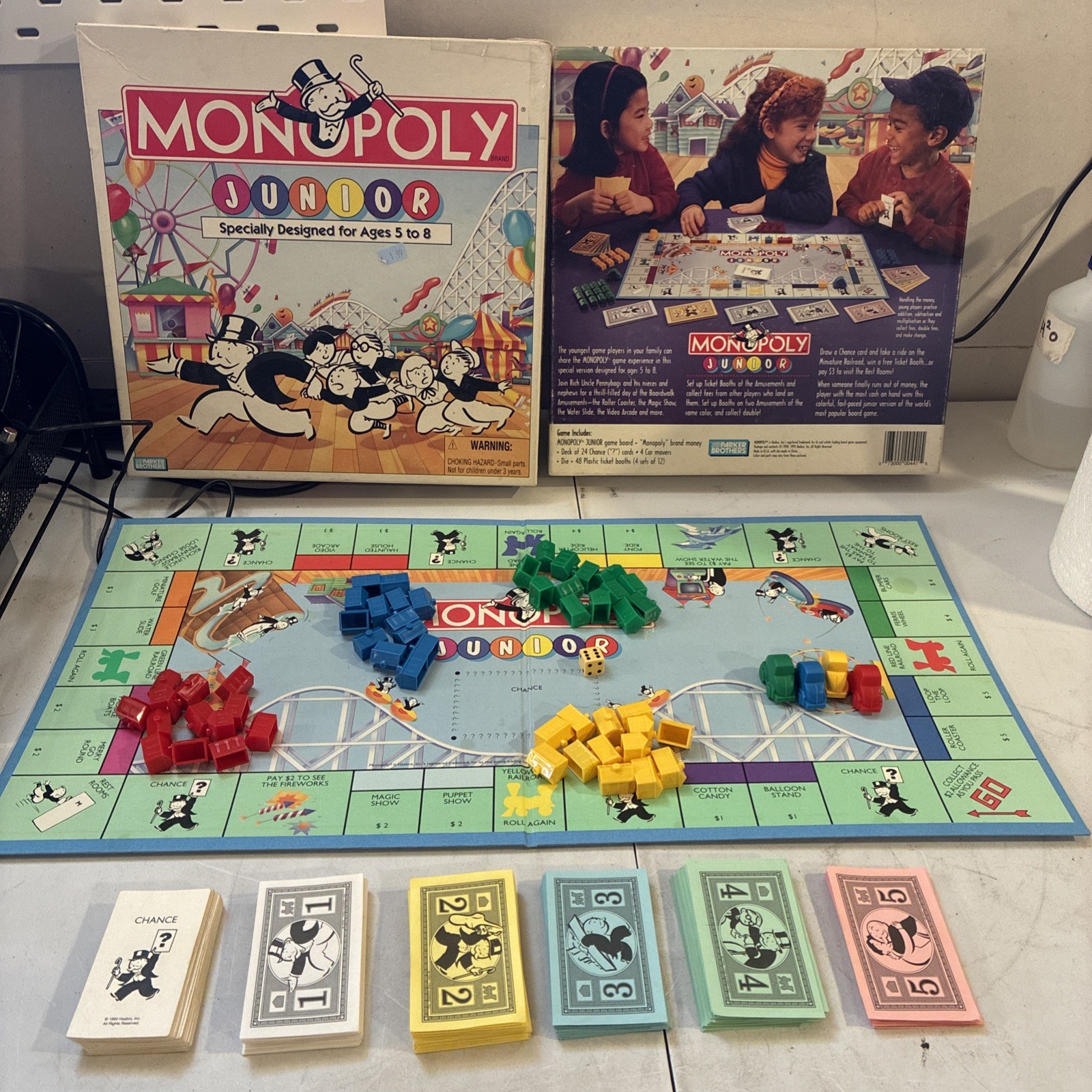 Monopoly Junior 1991 Board Game Parker Brothers Vintage Kids Game Ages 5 to 8