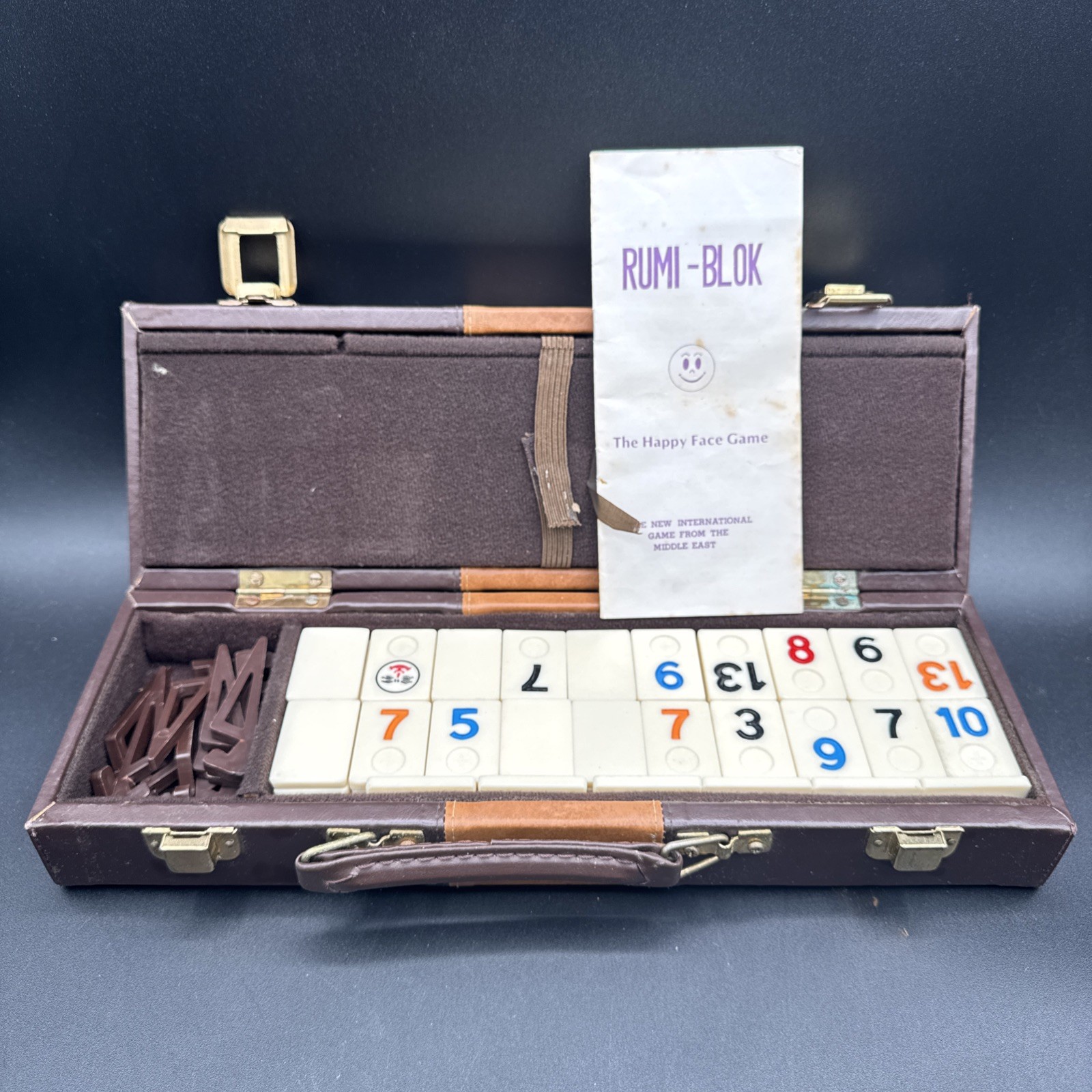 Vintage Rumi Blok Happy Face Game Rummikub Made in Korea