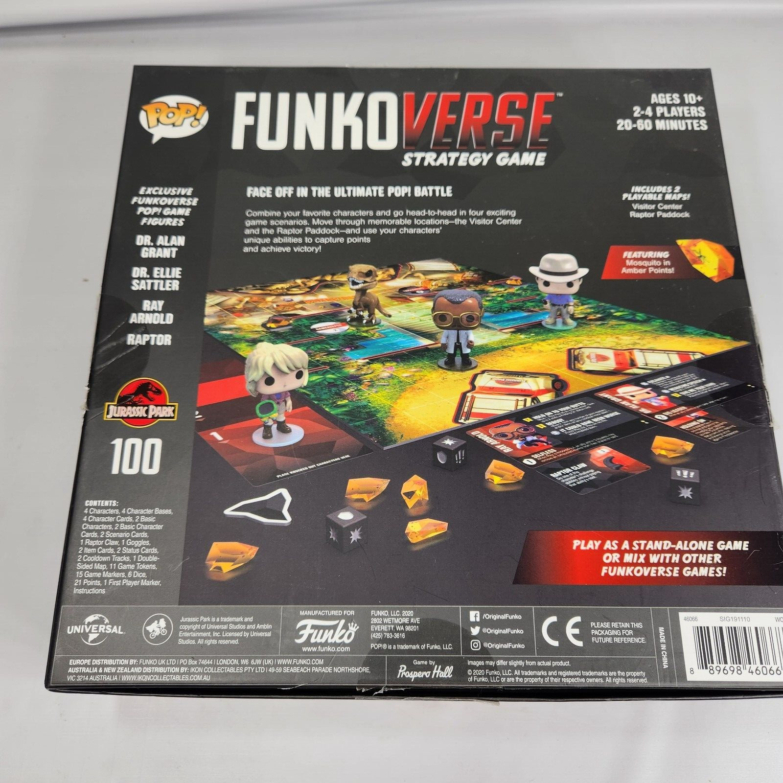 Funko Pop FunkoVerse Jurassic Park 100 Strategy Game New Open Box Christmas Gift