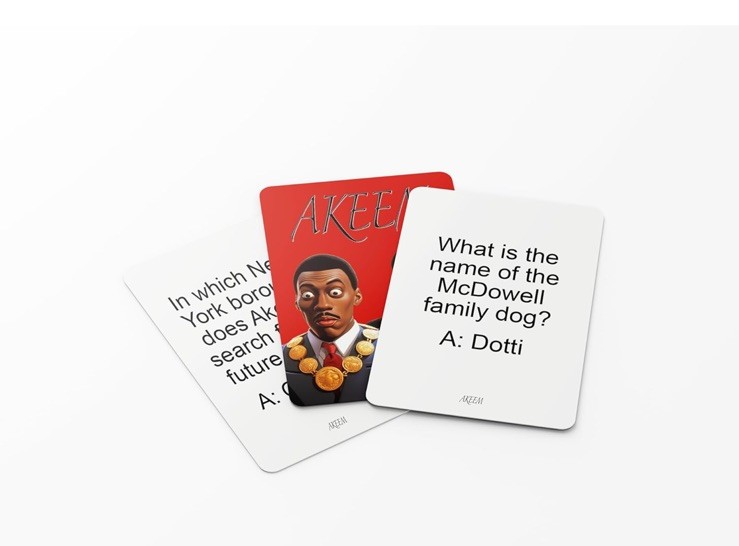 Card Plug Akeem from Queens to Zamunda Trivia Card Game 100 Challenging Question