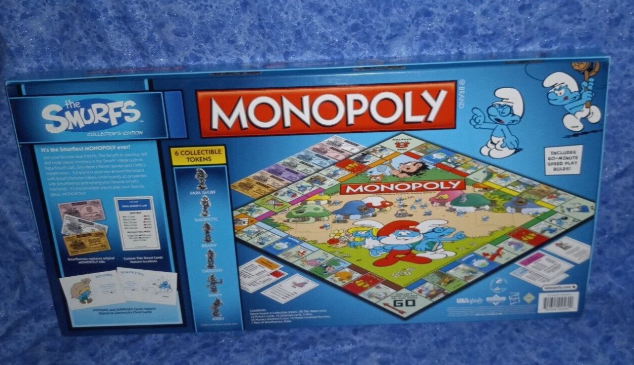 “SUPER RARE!” Monopoly: The Smurfs Collector’s Edition (2013) Complete in Box.