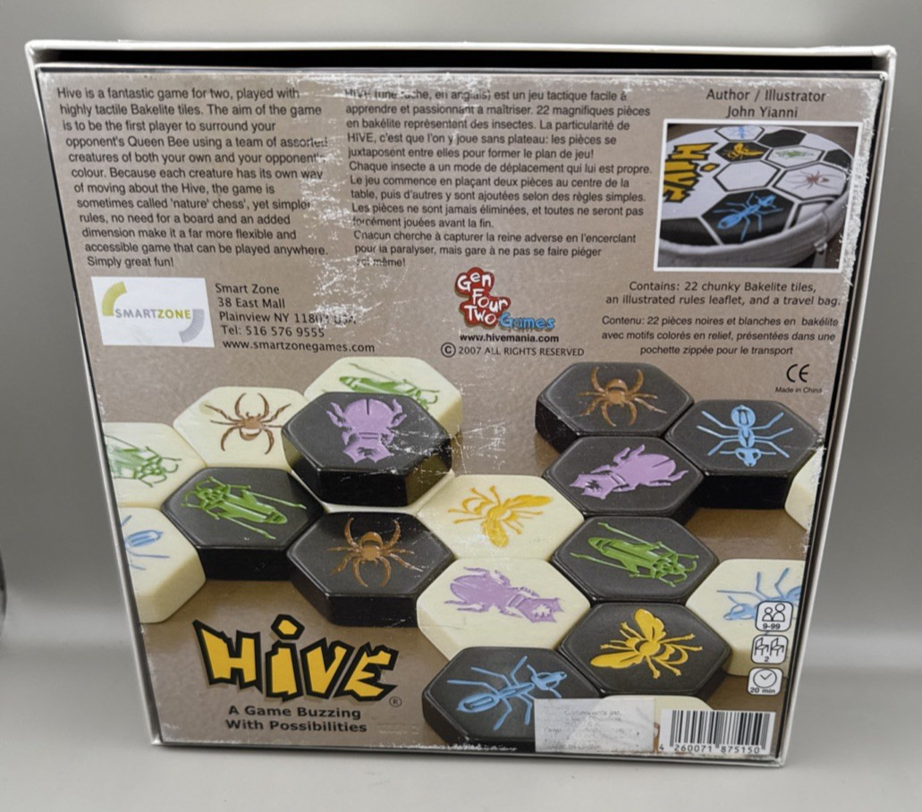 Hive Board Game by John Yianni Smart Zone Games – Complete + Travel Bag Gen42