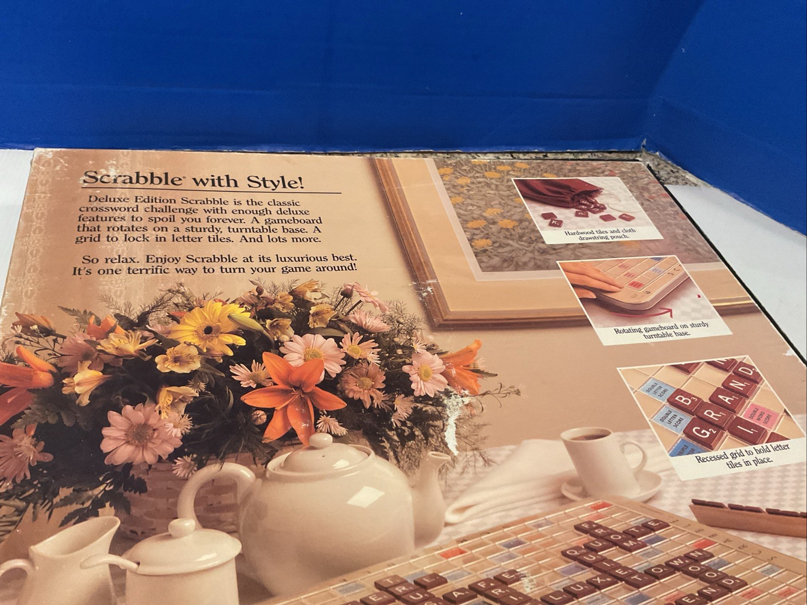 Milton Bradley 1989 #4034 Scrabble Deluxe Edition Board Game Complete Turntable