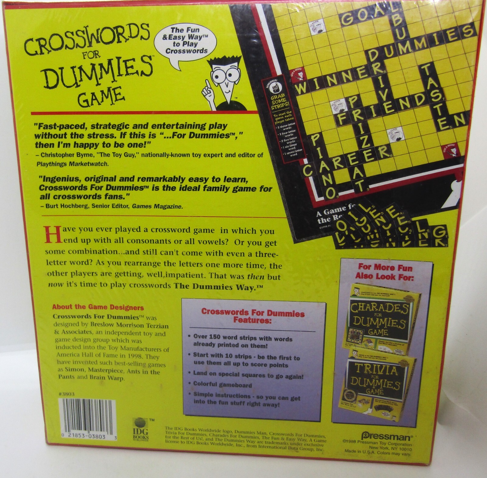 CROSSWORDS for Dummies Game 2-4 Players Ages 12+ NEW Sealed Vintage 1998