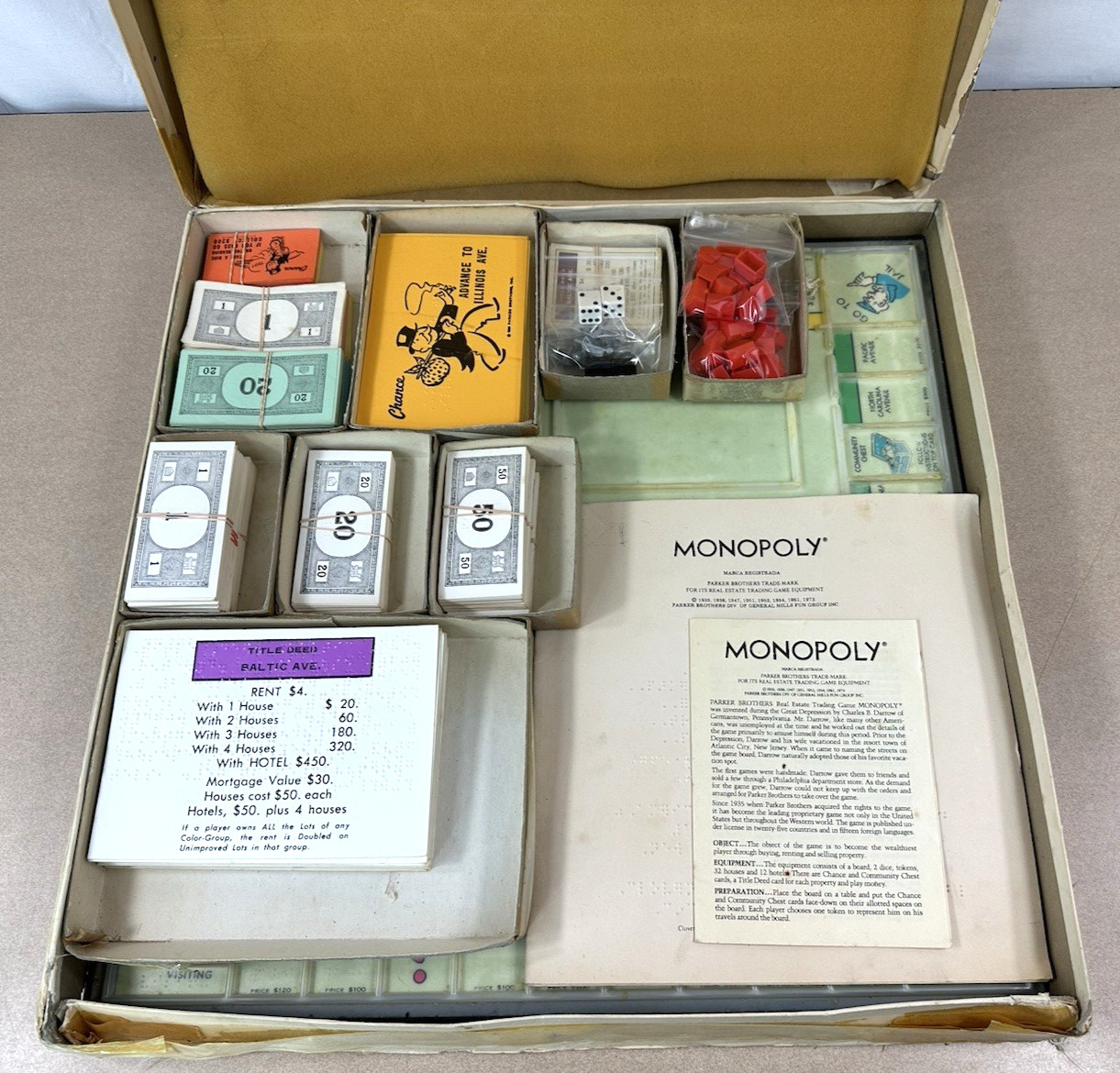 Vintage Braille and Low Vision Monopoly 1986 Regular Components Included READ