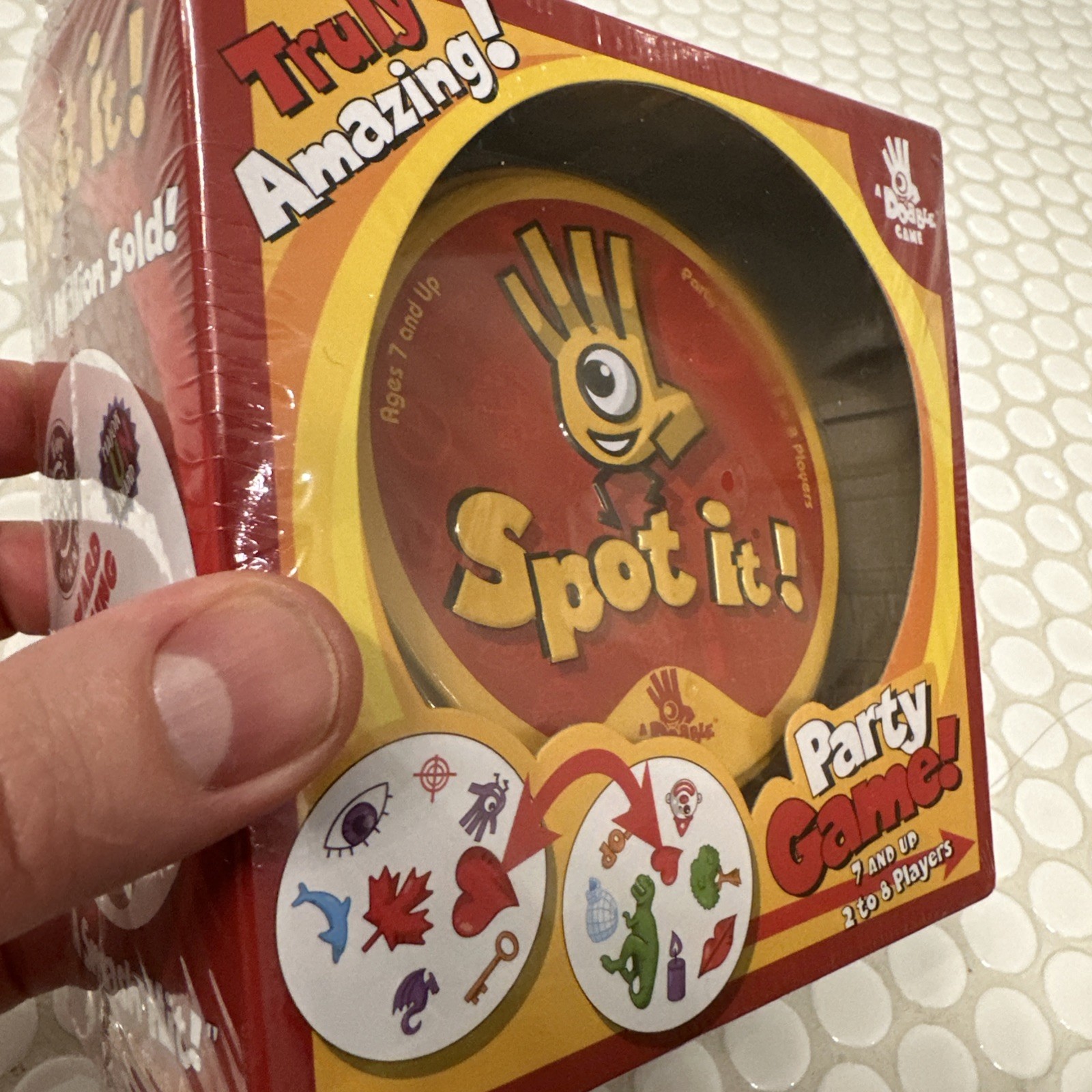 Spot It! Dobble Card Game Blue Orange Party Matching Game Tin Sealed New