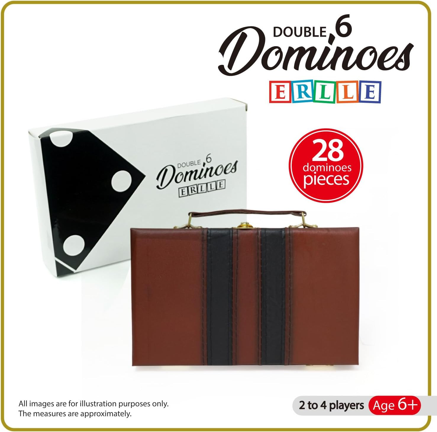 – Premium Double 6 Dominoes Set, Classic Domino Game with Leather Case, Domino S
