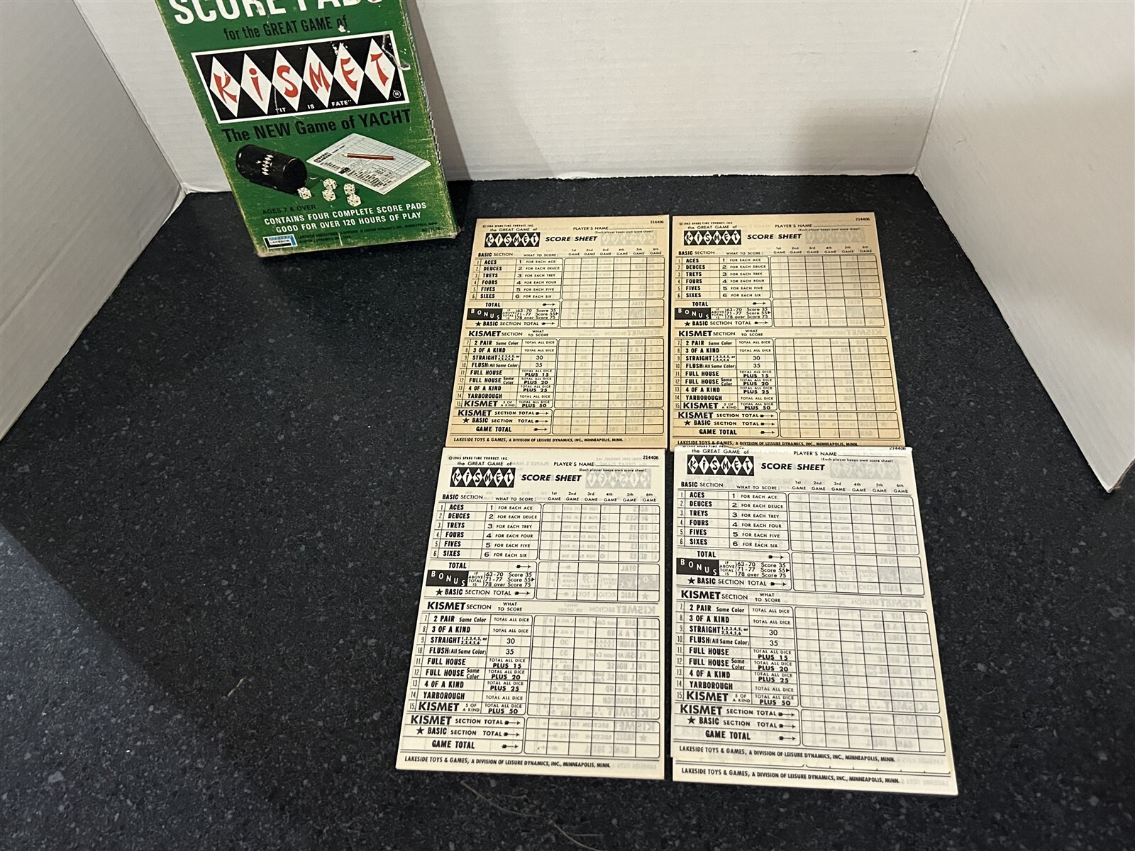 Kismet The Modern Game of Yacht Dice Game Score Pads