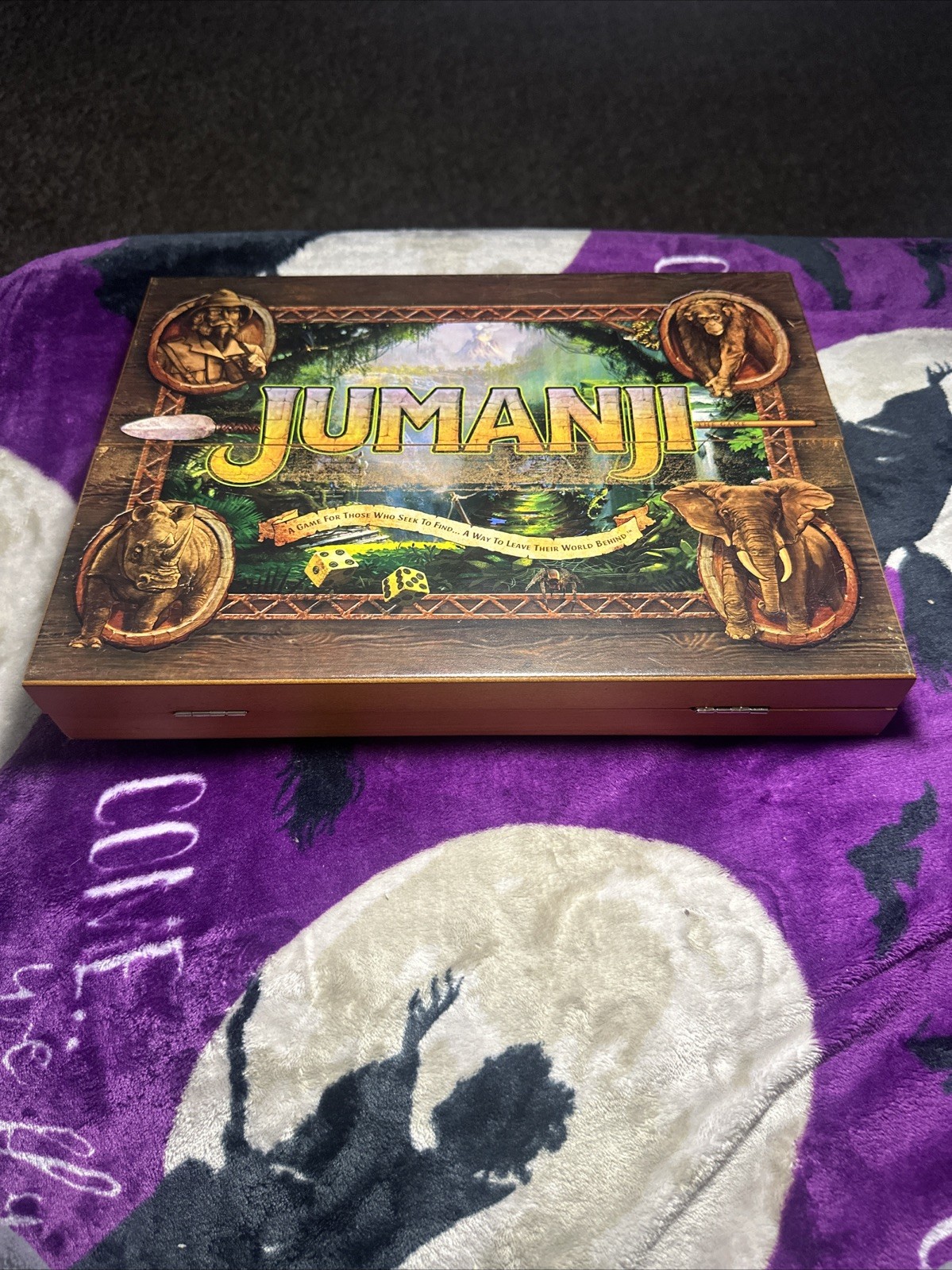 Jumanji The Game Real Wooden Box Edition of the Classic Adventure Game Complete