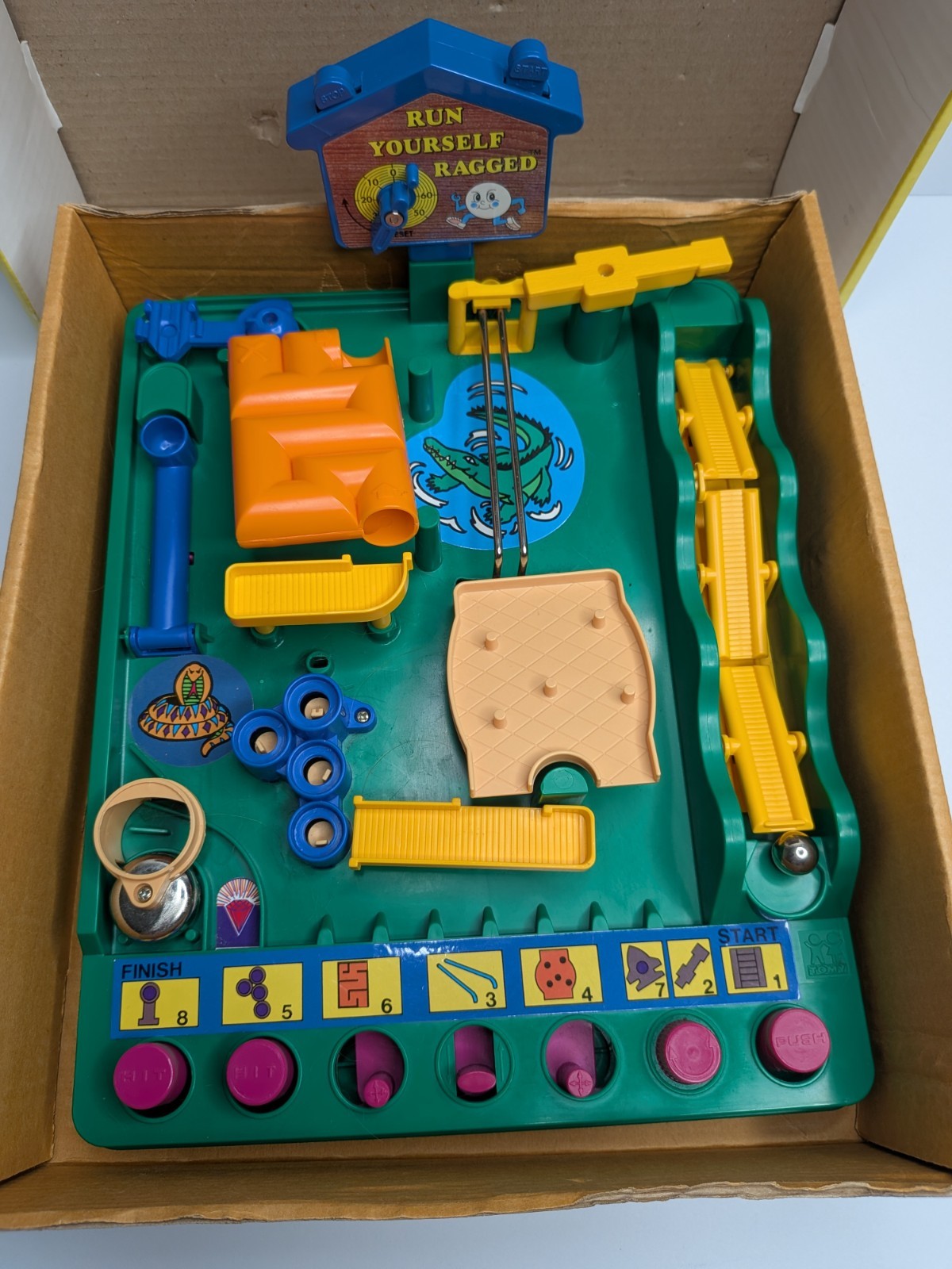 Run Yourself Ragged Marble Maze Game Pavilion 1992 WORKS (Missing 1 Of 2 Balls)