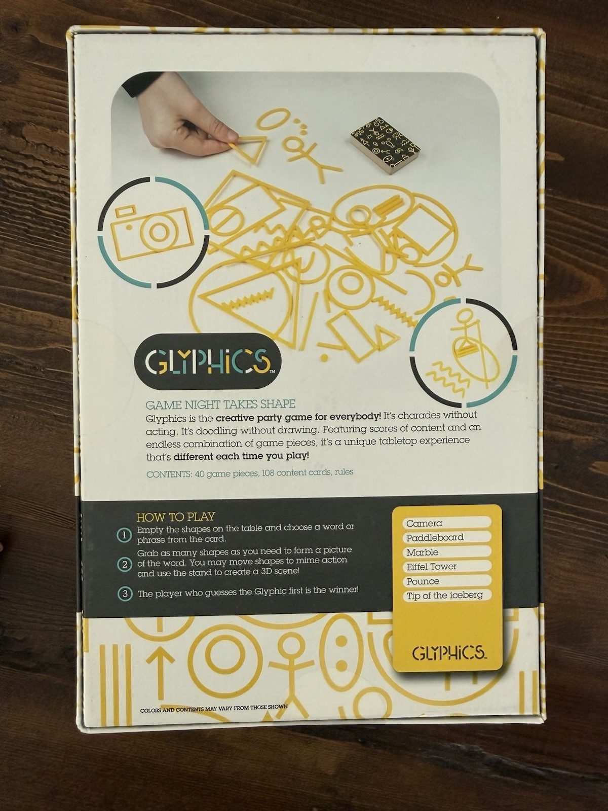 GLYPHICS Party Game Art Theme Creative Charades Doodling Ages 10+ 3+ Players