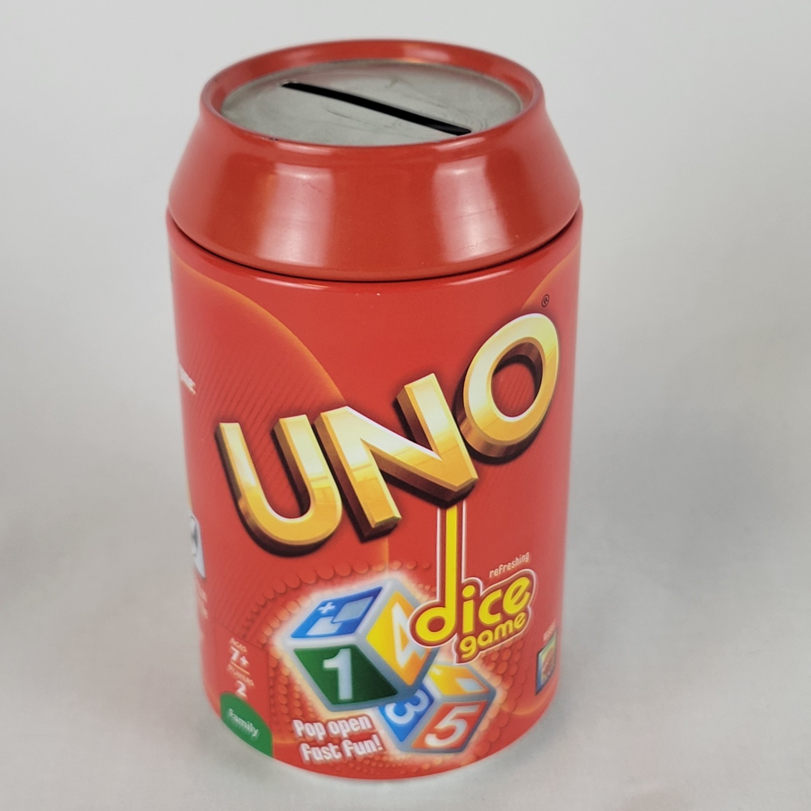 Uno Dice Game 2011 Red Can Pop Open Fast Fun NO Instructions Manual