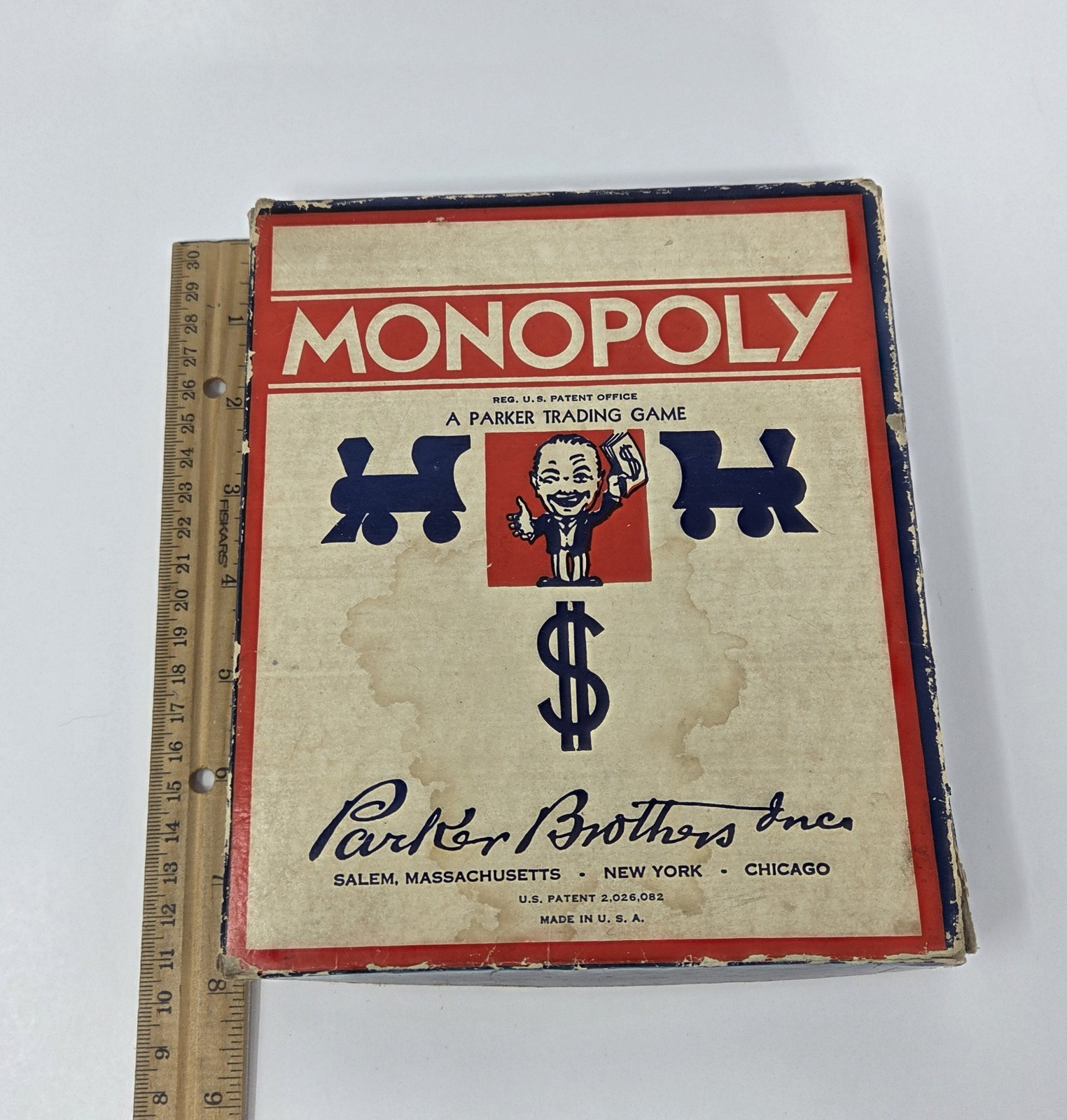 Rare 1941 MONOPOLY Game-Parker Brothers-“Trade Mark” Black Box-No Board Vintage