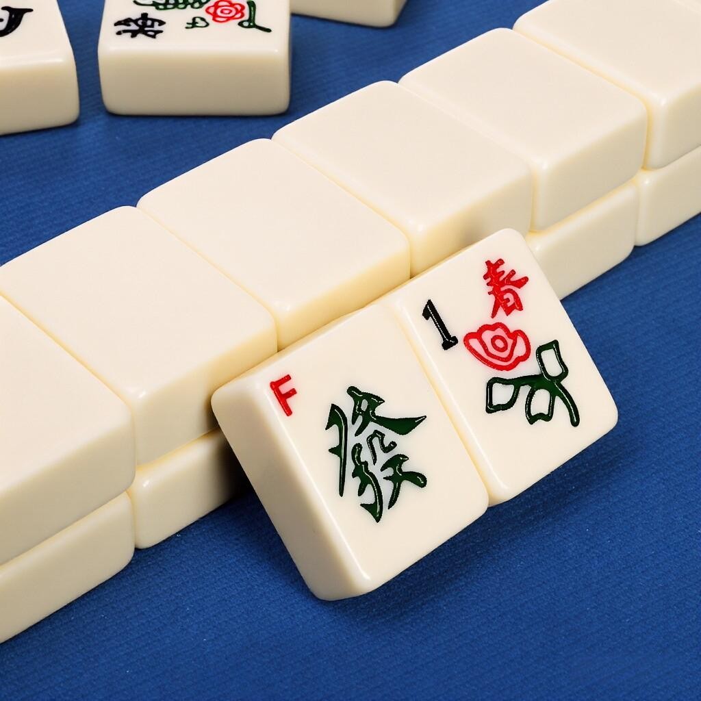 Vintage Chinese Mahjong Set Traditional 144 Tiles Mah-Jong Game Set w/ Case Box
