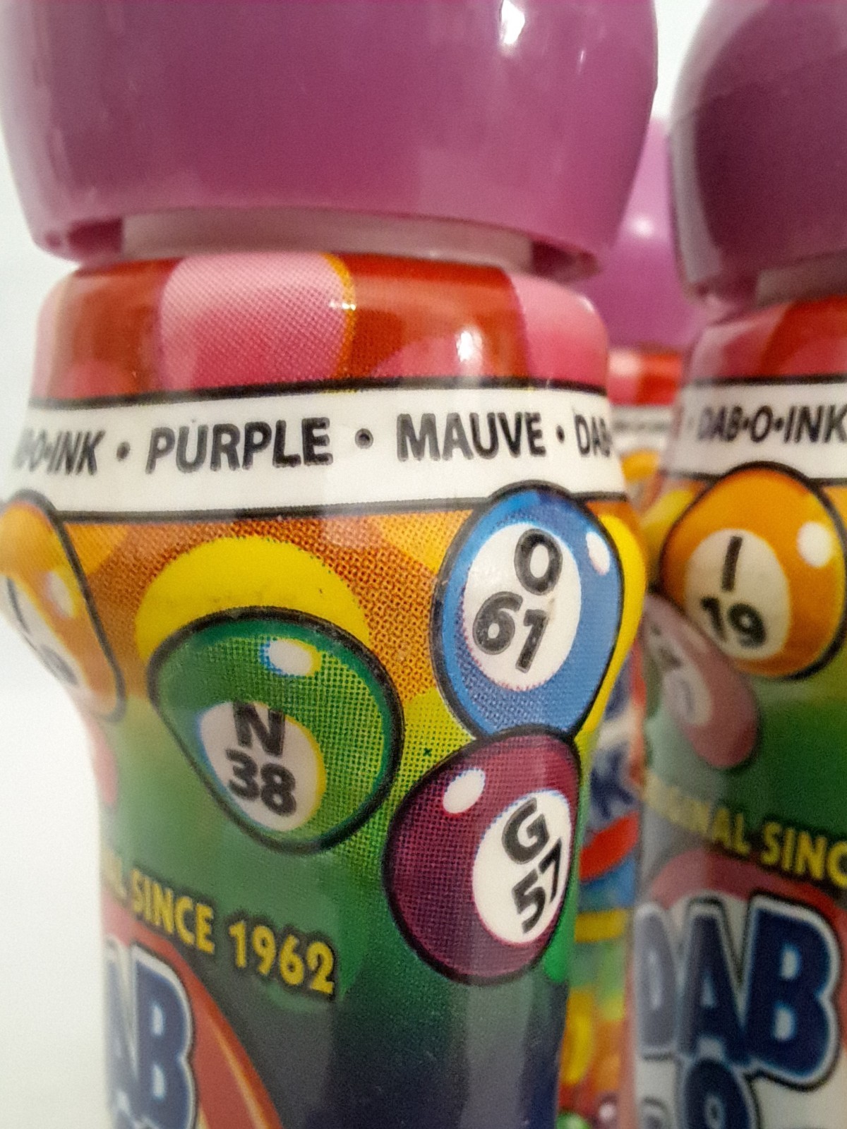 Dab-O-Ink Bingo Marker Daubers / Dabbers Card Marker Purple 1.5 oz Made in USA
