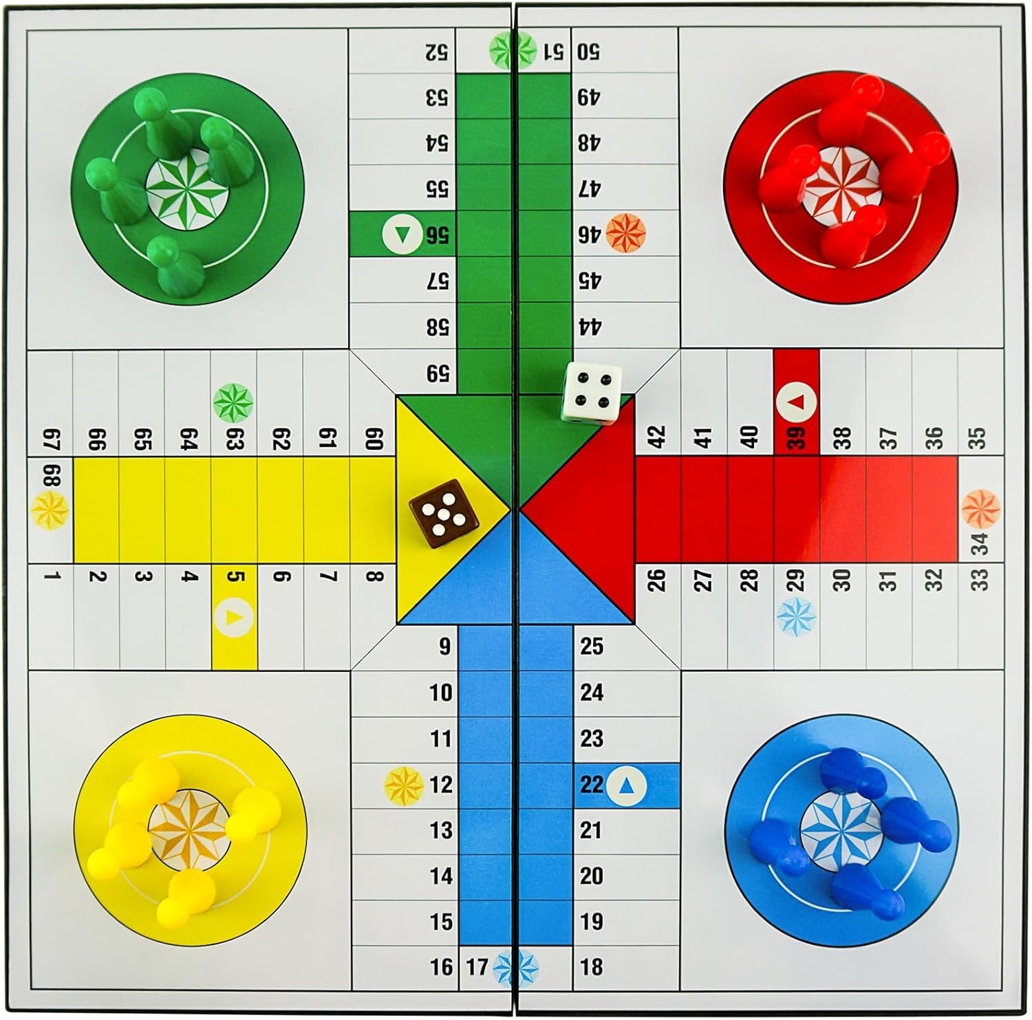 Ludo Game Board Set -9.5”, Magnetic Folding Travel Classic Strategy Game Roun…