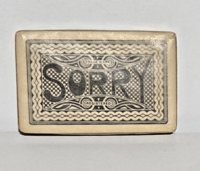 Vtge 1954 Parker Bros. Sorry Game -Rules, Pieces, Cards still wrapped! No Board