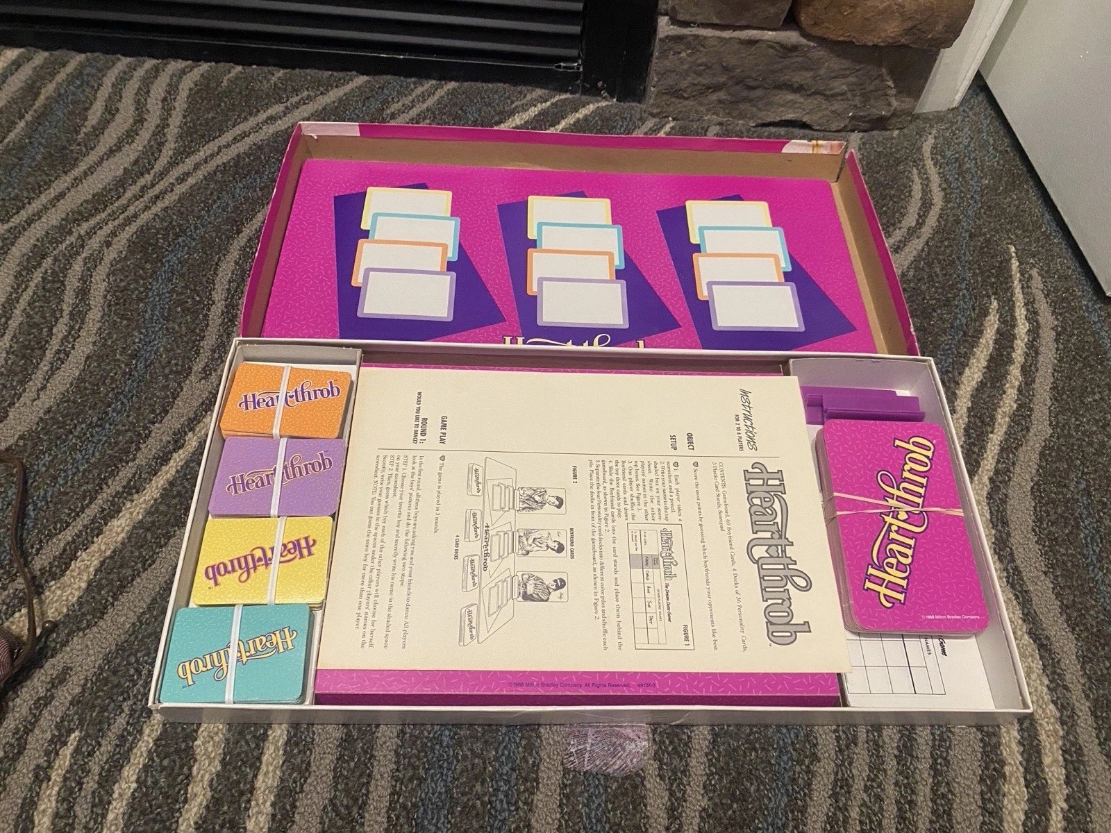 Vintage Heart-Throb The Dream Date Board Game 1988 MB Milton Bradley COMPLETE -2