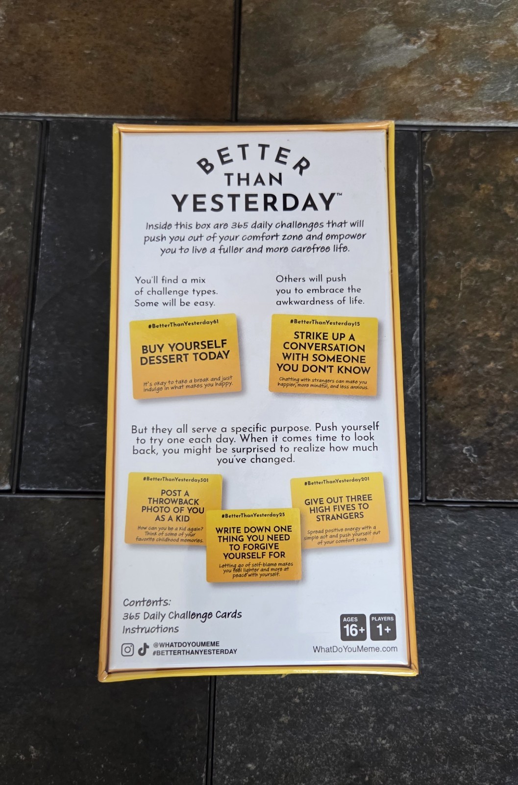 Better Than Yesterday 365 Daily Challenges Life Fullfilling Game Meme NEW Sealed