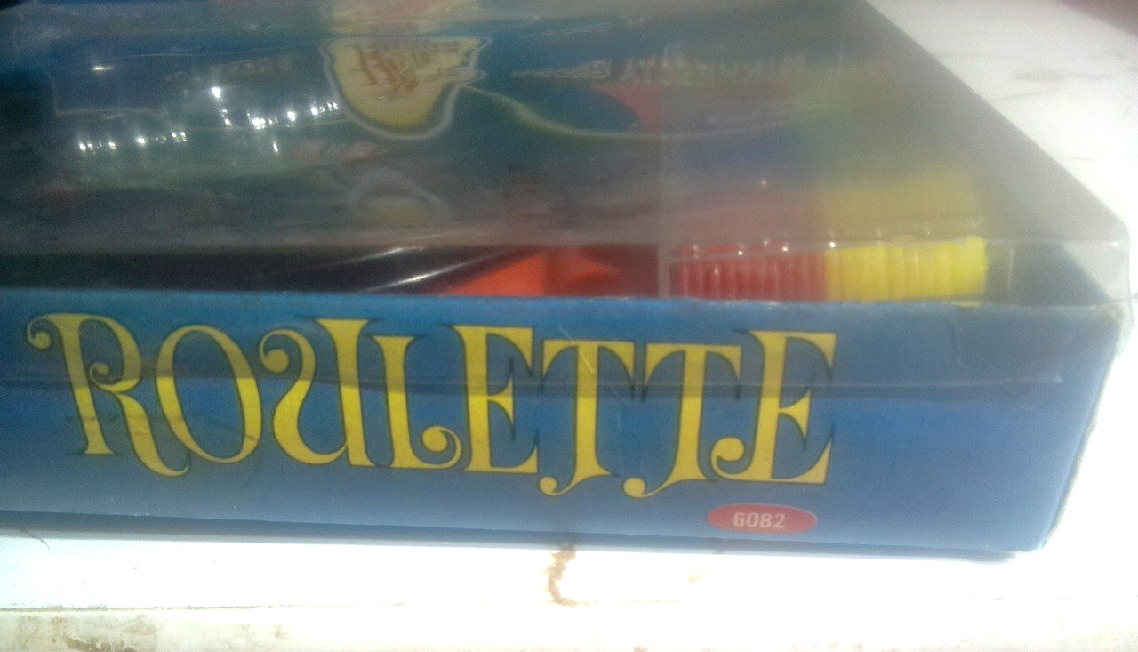 Blue Box Roulette Wheel Game #6082 Tabletop 1970s Casino Gambling Game Set VTG