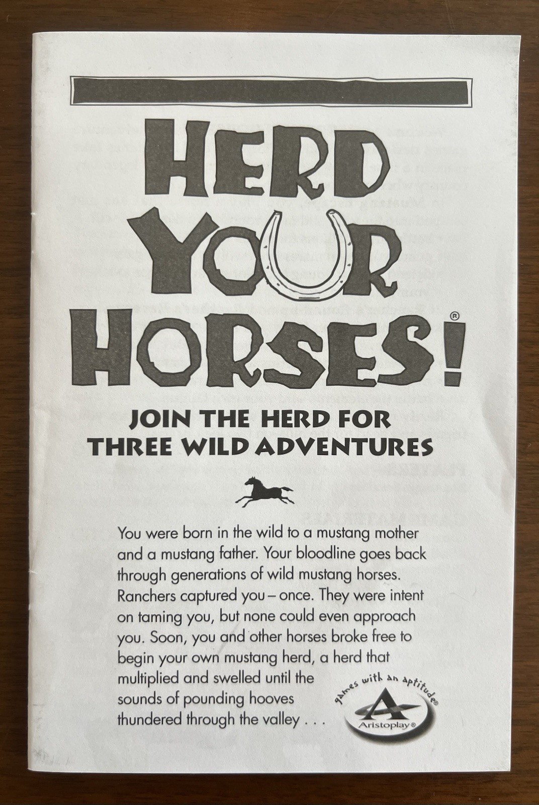 Herd Your Horses Board Game Aristoplay 2015 Complete Horse Family Strategy Game
