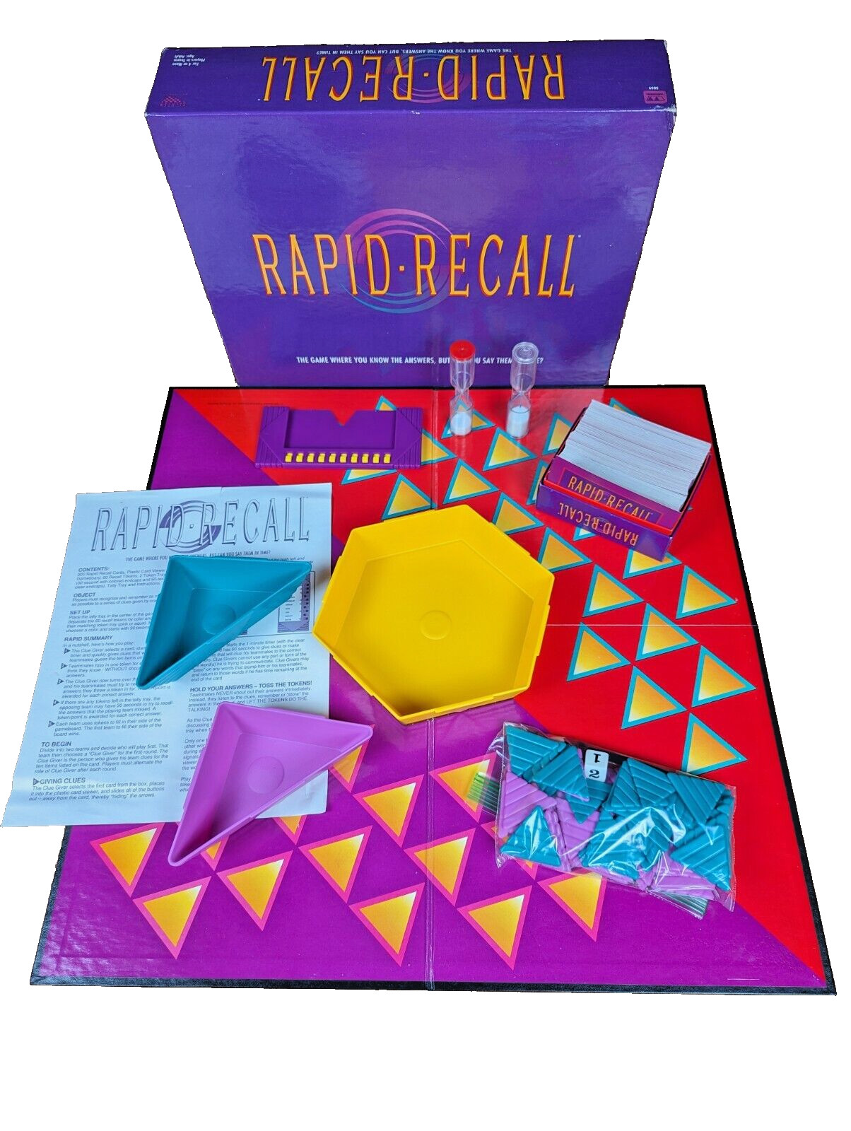 Vintage Rapid Recall Board Game 1993 Fast Fun Memory Friends Family Complete EUC