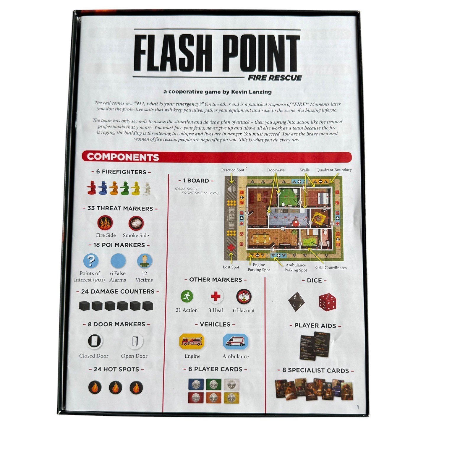 Indie Boards Cards Flash Point Fire Rescue Cooperative Strategy Board Game Comp