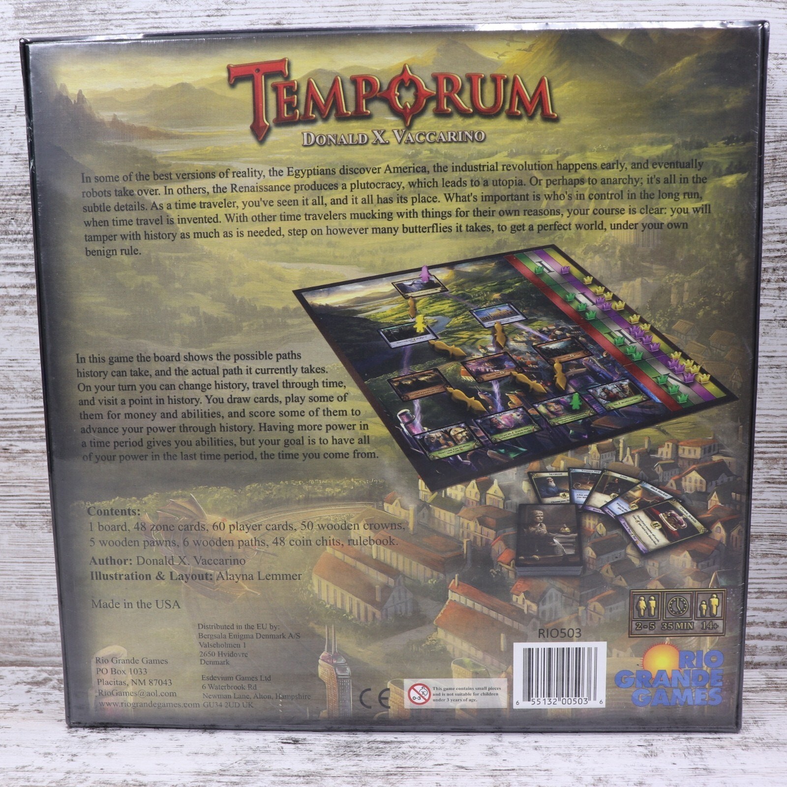 Temporum Board Game & Alternate Realities Expansion New Sealed Rio Grande Games