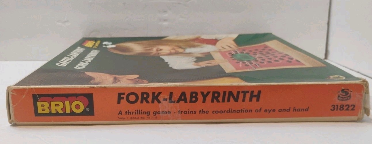RARE Vintage 1971 Brio Of Sweden Fork-Labyrinth Board Game Gaffel-Labyrint