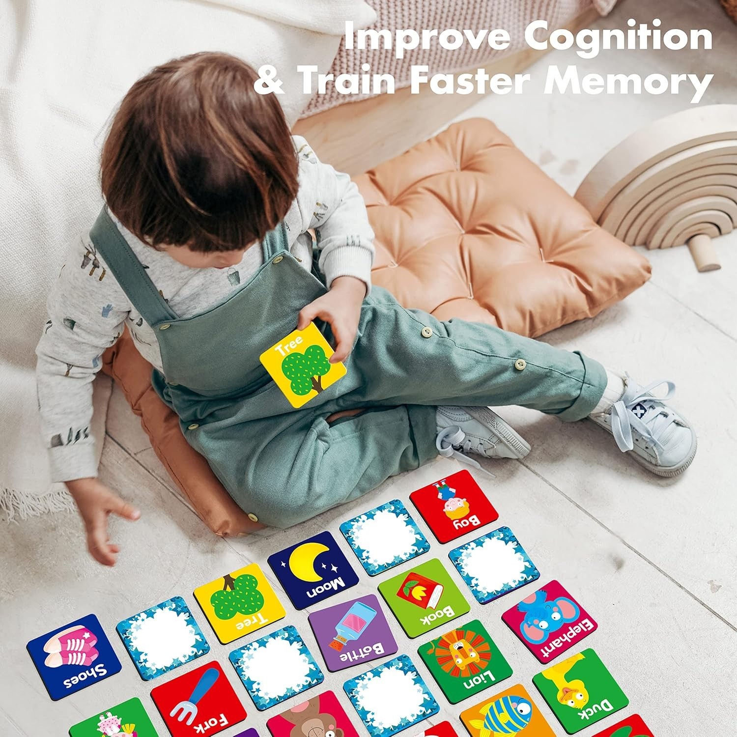 Bright & Engaging 72 PCS Matching Cards – Ideal Educational Toy for Kids