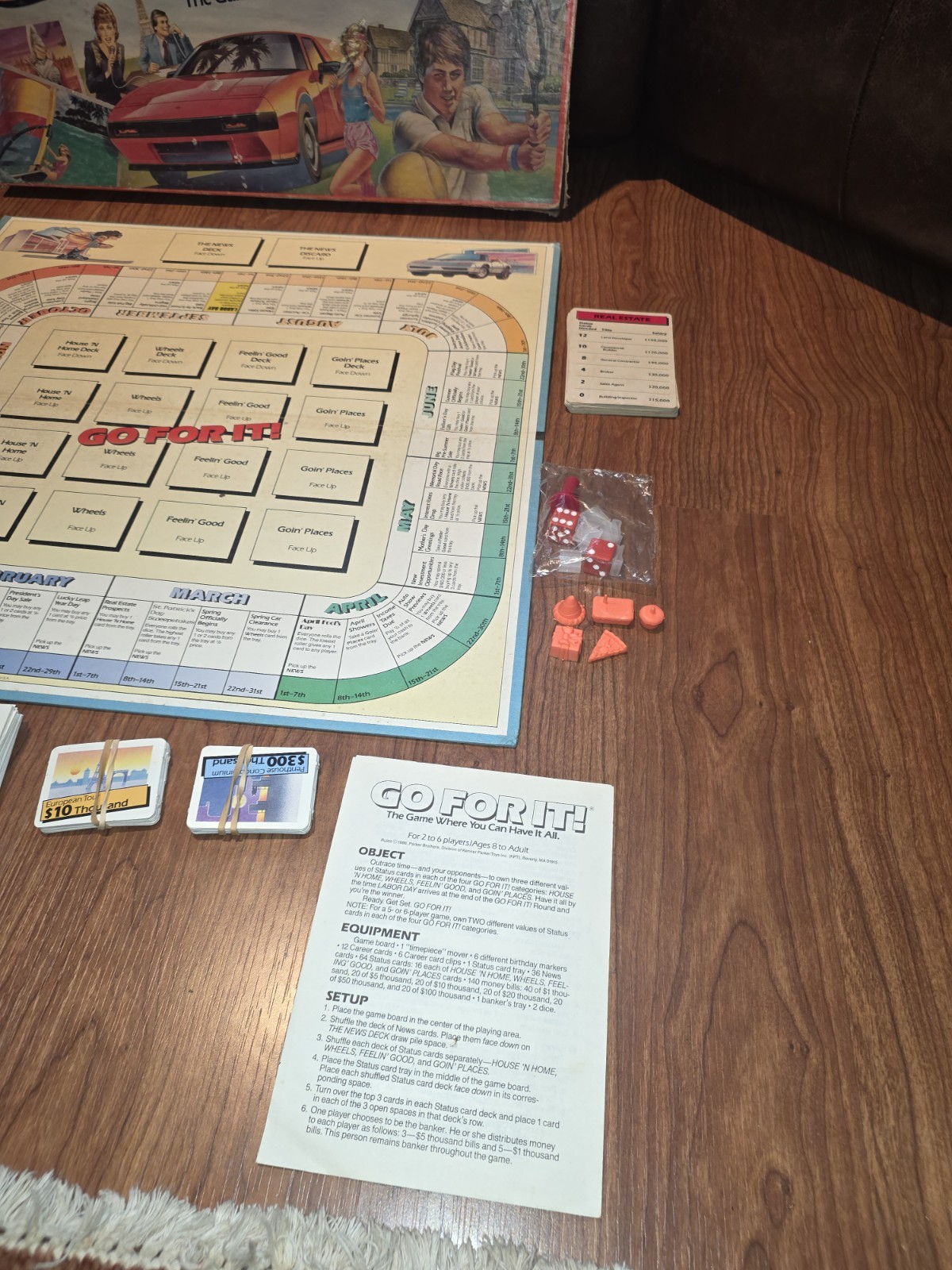 Parker Brothers Go For it Board Game Vintage 1986 Mostly Complete See Pics