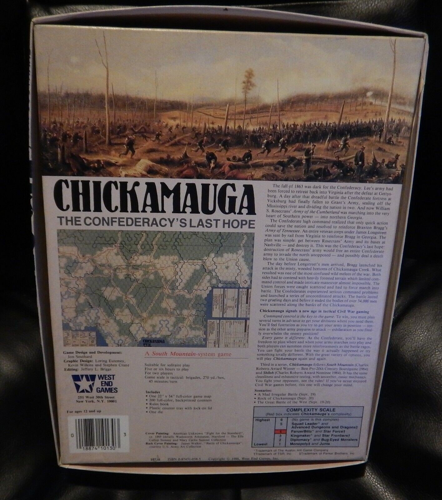 West End Wargame Chickamauga Board Game Unpunched See Photos