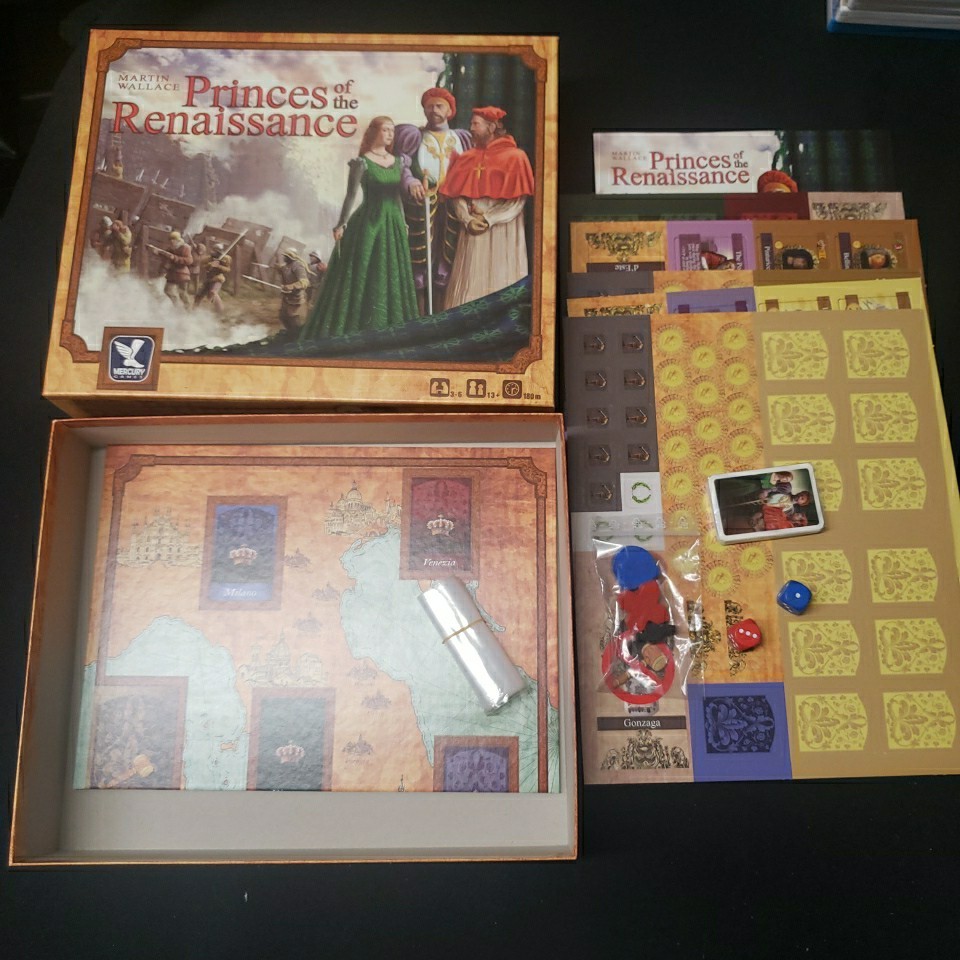 Princes of the Renaissance Board Game 2016 Mercury Games Martin Wallace UNPLAYED